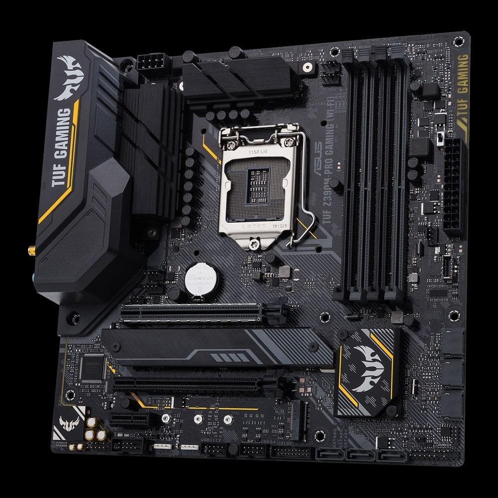 ASUS TUF Z390M PRO GAMING (WIFI) mATX Motherboard - Intel Z390 Chipset, DDR4, Dual M.2, USB 3.1 Gen2 - Perfect for Gaming PC Builds & High-Performance Workstations
