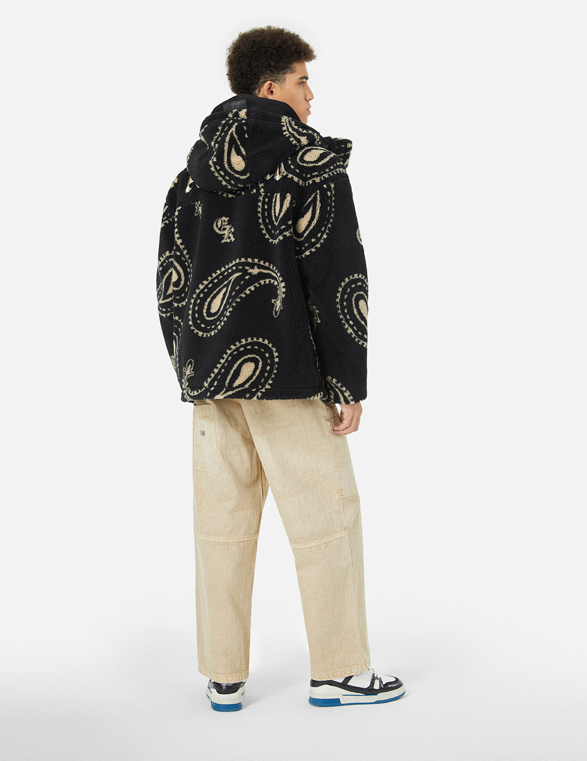 Stylish Allover Paisley Print Relaxed Fit Fleece Padded Hooded Jacket for Men & Women - Cozy Winter Outerwear for Casual Wear, Outdoor Activities & Travel