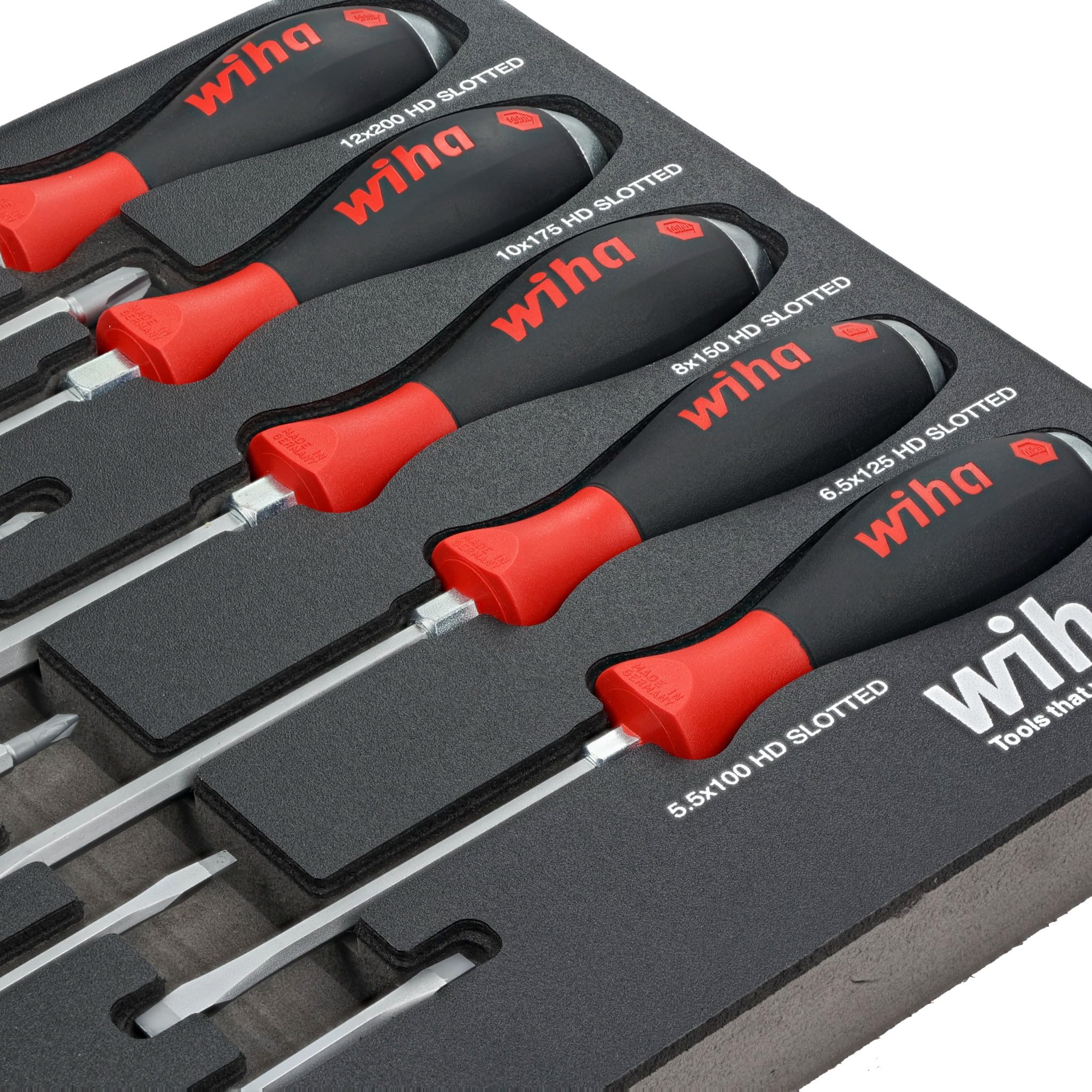 Wiha 10-Piece Heavy Duty Cushion Grip Phillips Screwdriver Set for Professional Mechanics & DIY Home Repair - Perfect for Automotive, Electronics & Furniture Assembly