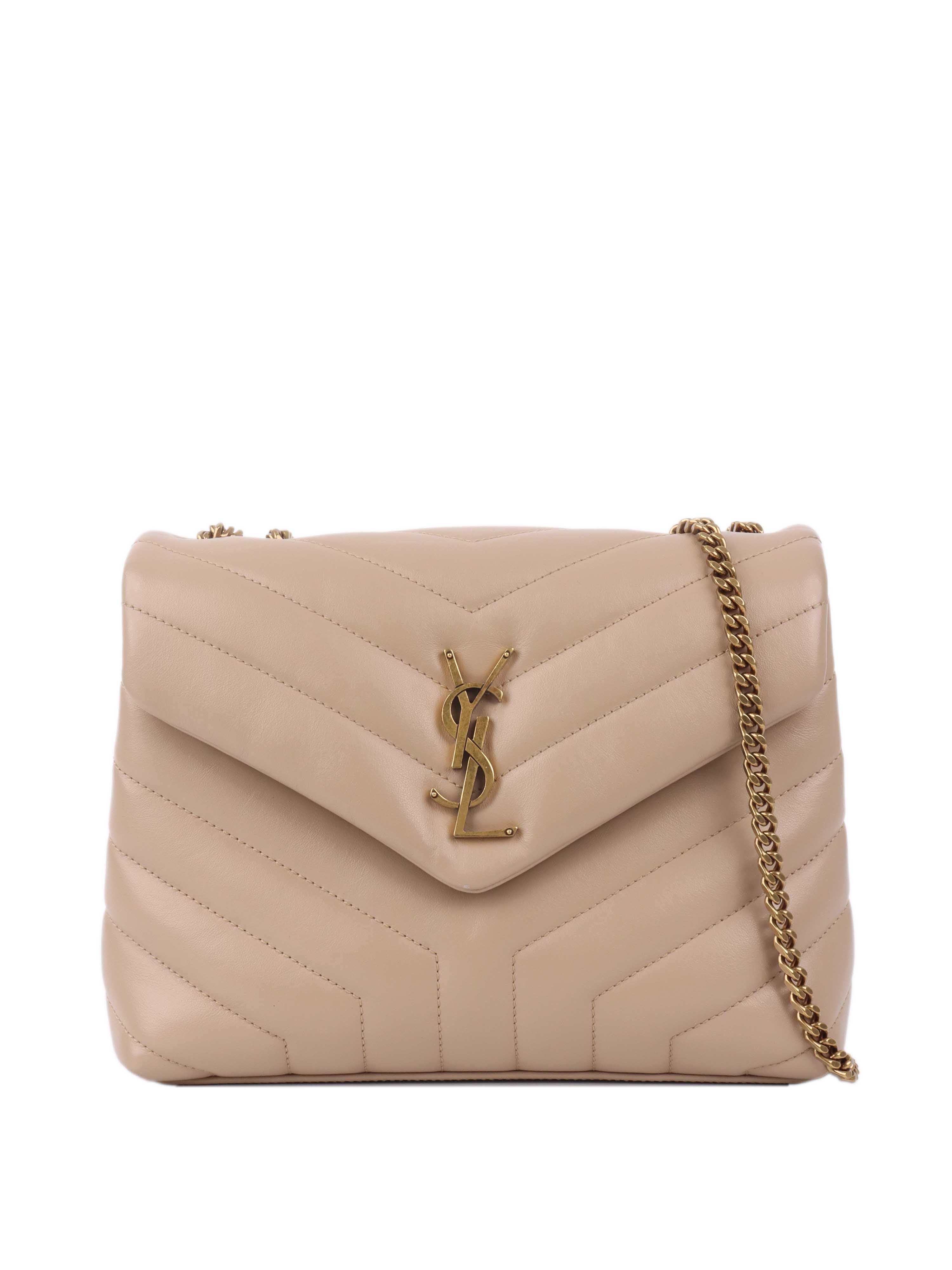Saint Laurent Small Beige Loulou Bag - Luxury Crossbody Purse for Women | Perfect for Date Night, Office & Evening Events