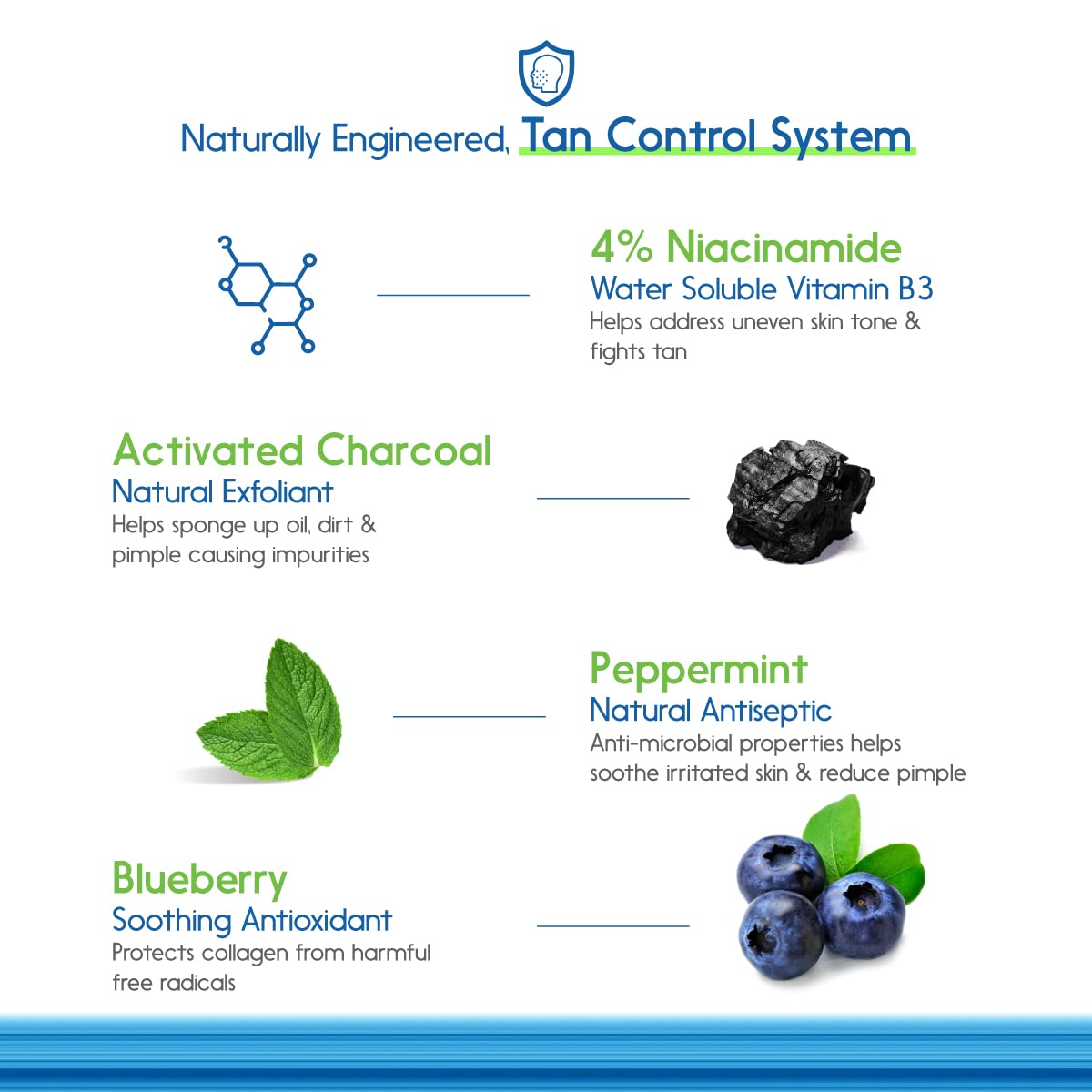 LONGENE Blueberry Charcoal Face Wash for Oily Skin - Brightening & Oil Control with 4% Niacinamide & 6 Active Ingredients | Vegan, Cruelty-Free 100ml | Perfect for Daily Deep Cleansing & Acne-Prone Skin Care Routine