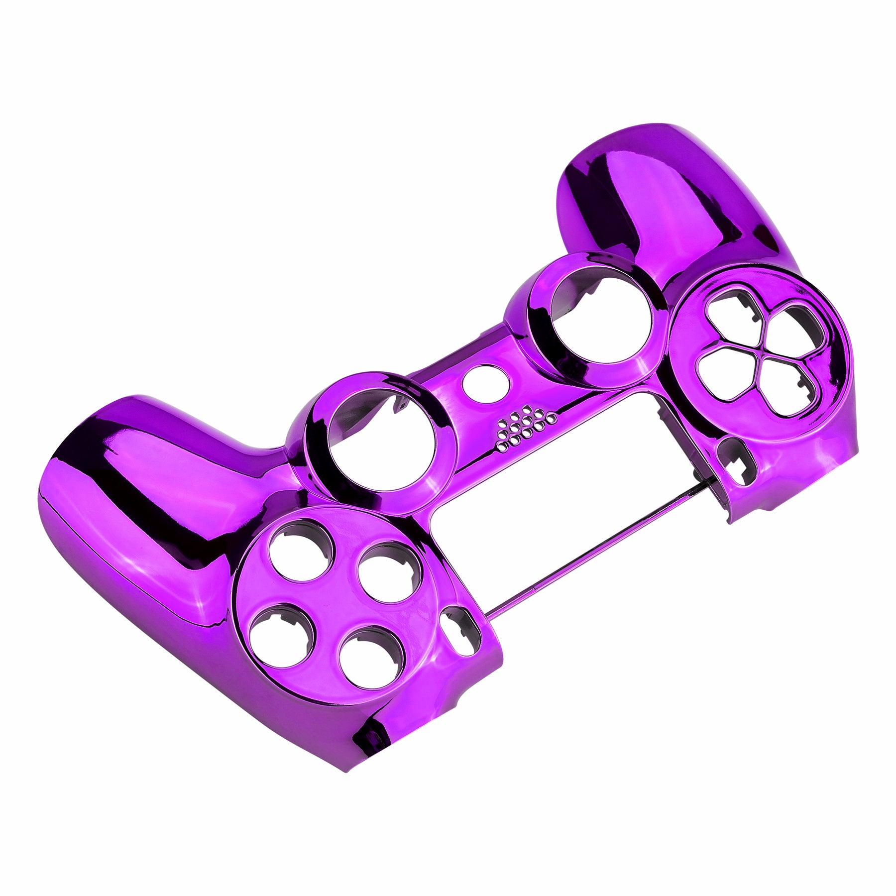 eXtremeRate Chrome Purple Replacement Faceplate Cover & Front Housing Shell Kit for PS4 Slim/PS4 Pro Controller (CUH-ZCT2/JDM-040/JDM-050/JDM-055) - DIY Customization for Gaming Enthusiasts