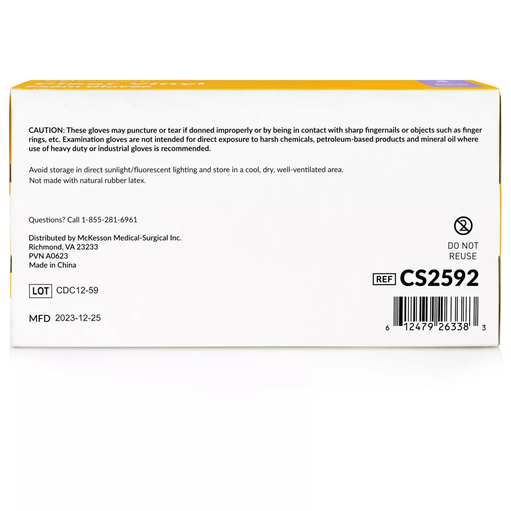 **CareStock Vinyl Exam Gloves - Ultra Strong, Slip-Resistant Textured Grip - Disposable Powder-Free Medical Gloves (Clear) - Ideal for Healthcare, Food Handling & Cleaning**
