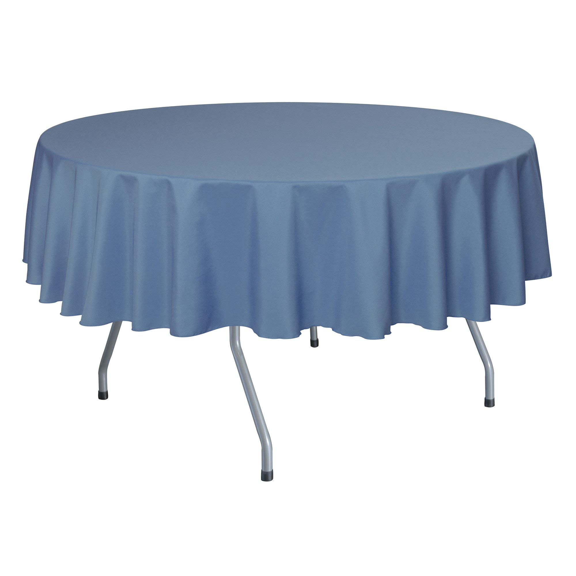 5-Pack 60-Inch Round Polyester Linen Tablecloths - Wrinkle & Stain Resistant - Fits Tables Up to 60