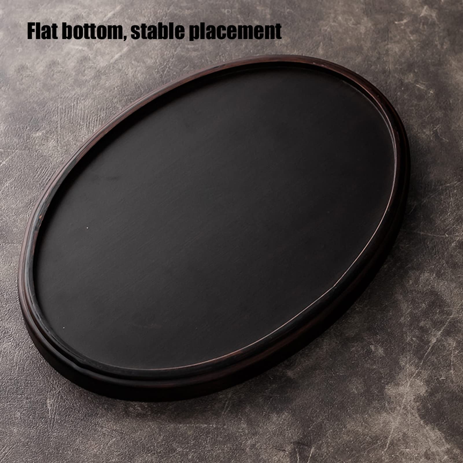 Premium Japanese Style Bamboo Tea Tray - Handcrafted Resin & Walnut Serving Tray for Coffee, Tea & Snacks - Elegant Oval Large Food Tray for Home, Office & Zen Decor - Perfect for Tea Ceremonies, Entertaining Guests & Asian-Inspired Dining