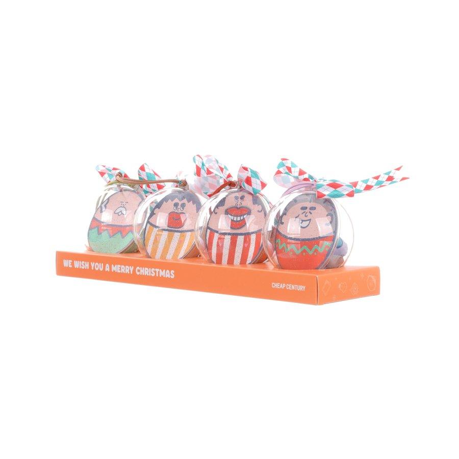 TAIMASING Christmas Ornaments Set of 4 - Handmade Holiday Tree Decorations for Xmas, Winter, and Home Festive Decor | Perfect for Christmas Tree, Gift Exchange, and Holiday Party Decorations