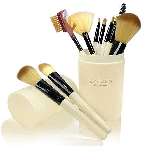 12-Piece Makeup Brush Set for Foundation, Eyeshadow & Blush - with Travel Case for On-the-Go Beauty