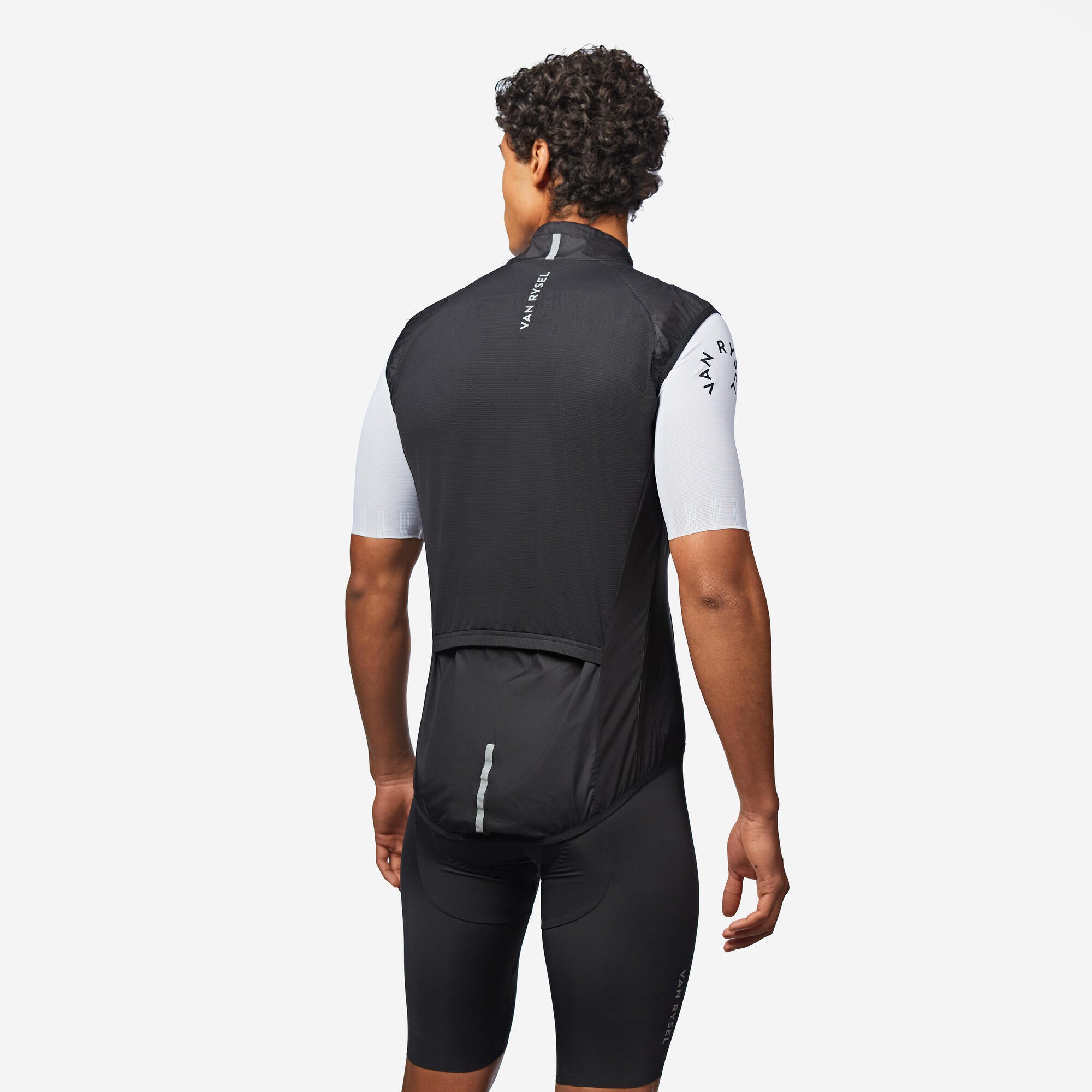 Van Rysel Men's Ultralight Cycling Wind Vest - Breathable & Water-Resistant Running Jacket for Outdoor Sports, Cycling & Jogging