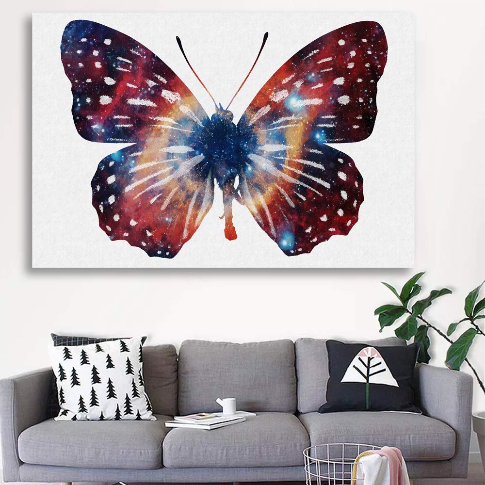 Beautiful Butterfly Giclee Canvas Wall Art - 12x18 Inches, Vibrant Home Decor for Bedroom, Living Room, Office & Nursery