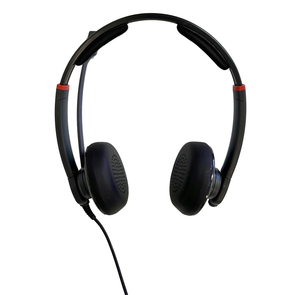 DataLocker Wired USB Headset with Noise-Canceling Microphone for PC/Laptop - TAA Compliant Adjustable Computer Headphones (AT1000Hs USB-A) for Office Work, Call Centers & Online Gaming