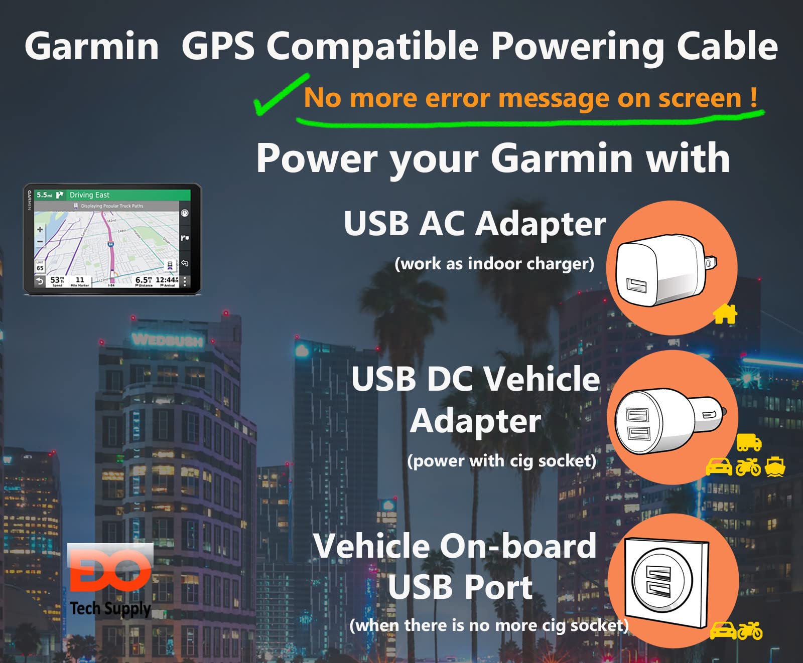 6 Ft Mini USB Car Charger Cable for Garmin Nuvi, Drive, DriveSmart, DriveAssist, DriveTrack & RV GPS - Compatible with TA20 & Other Handheld Navigation Devices - Perfect for Road Trips, Camping & Long Drives