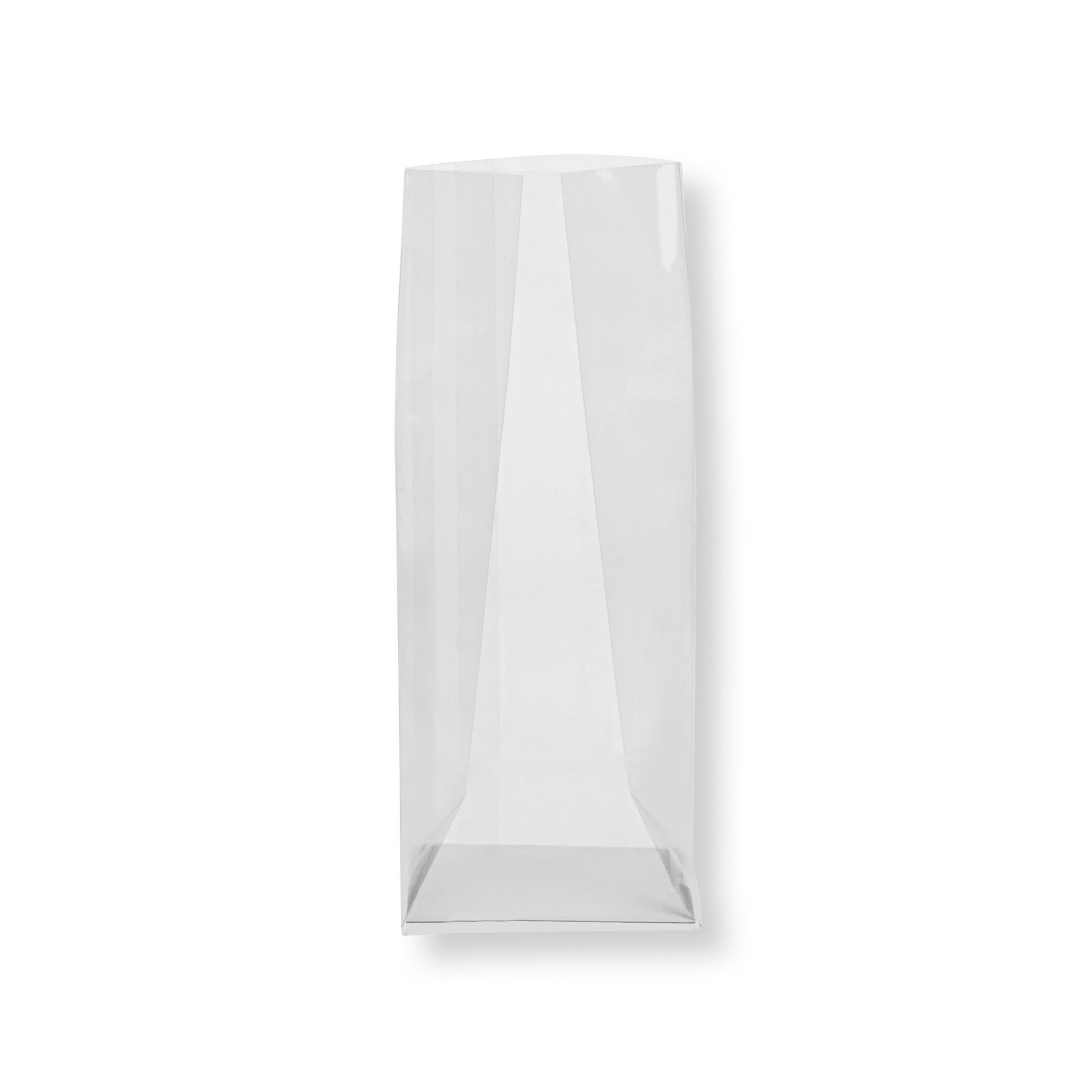 Clear Plastic Gusset Bags with Flat Bottom & Paper Insert - Heat Sealable 2x1.5x5 Inches - 100 Count Box for Food Packaging, Retail Display & Storage Organization