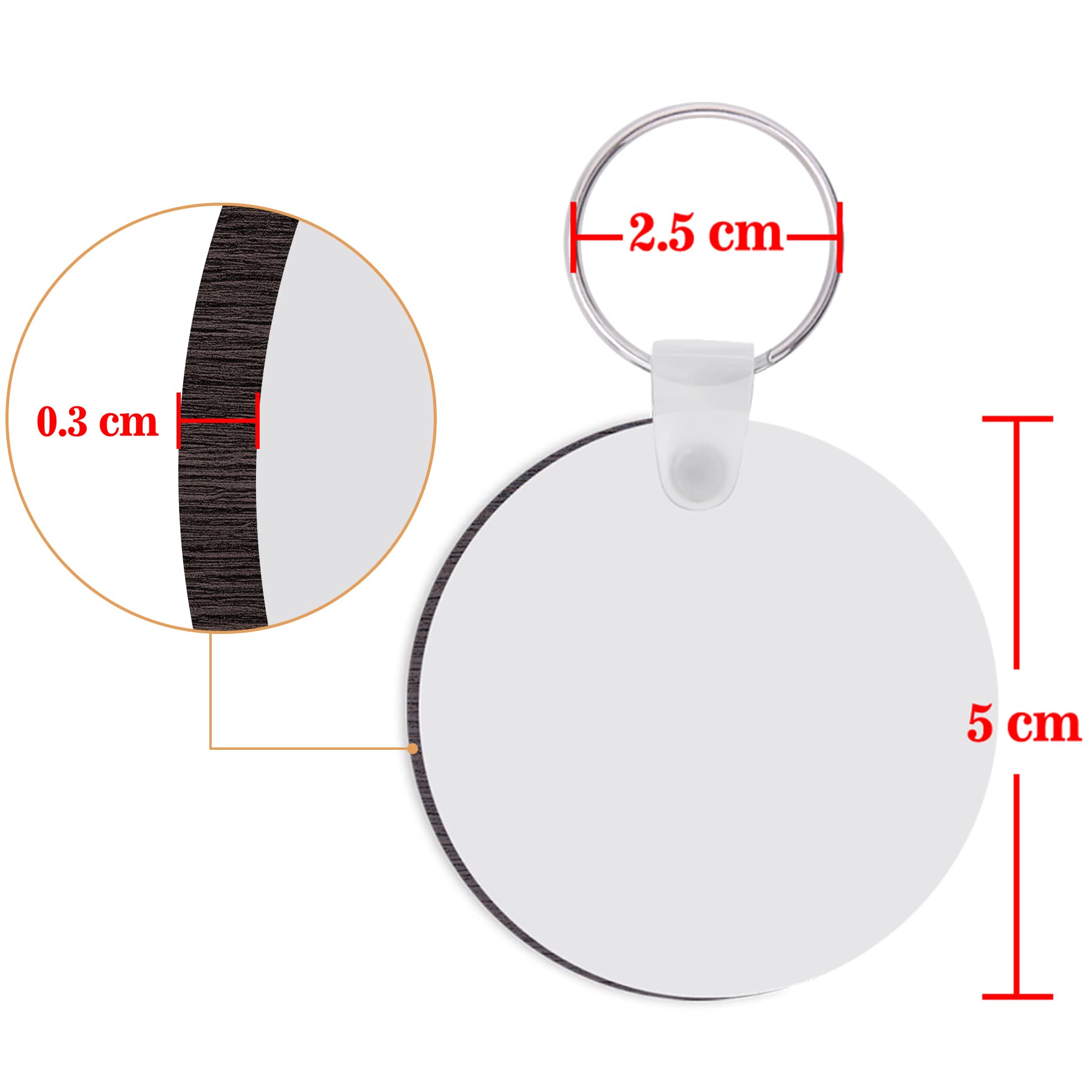 Duufin 120-Piece Round Sublimation Keychain Blanks - Double-Sided Heat Transfer MDF Key Rings for DIY Crafts, Personalized Gifts & Promotional Items | Perfect for Custom Keychains, Party Favors & Business Branding