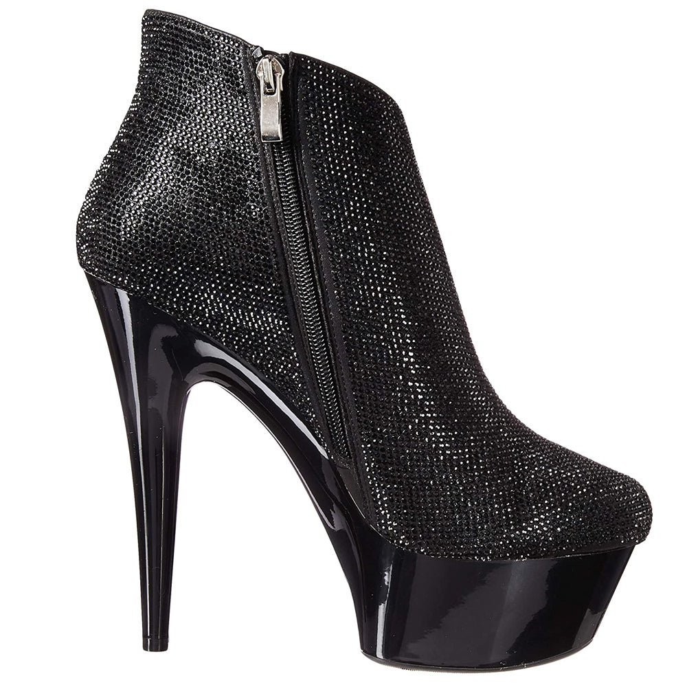 Ellie Shoes Andi 6 Inch Stiletto Heels Rhinestone Platform Booties for Women - Perfect for Night Out, Party & Special Occasions