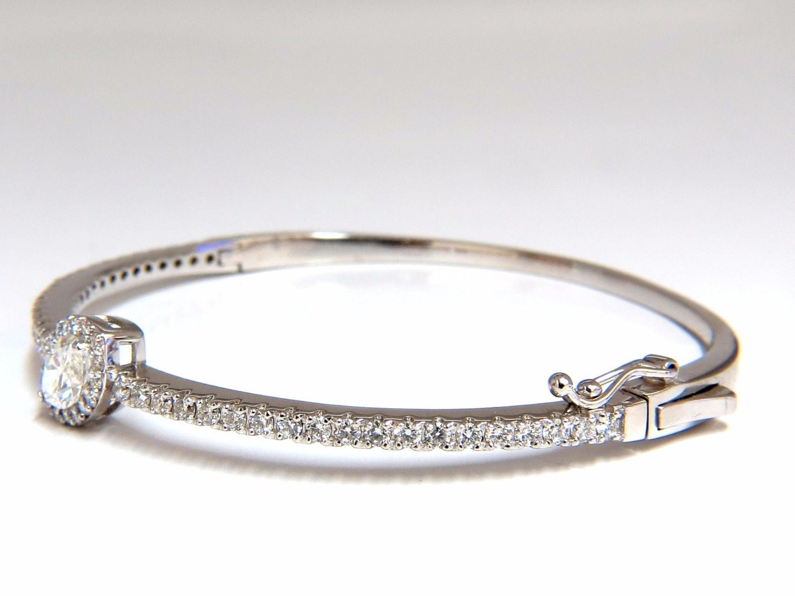 GIA Certified 1.84ct Marquise Diamond Cluster Halo Bangle Bracelet in 14K Gold - Elegant Jewelry for Weddings, Anniversaries & Special Occasions