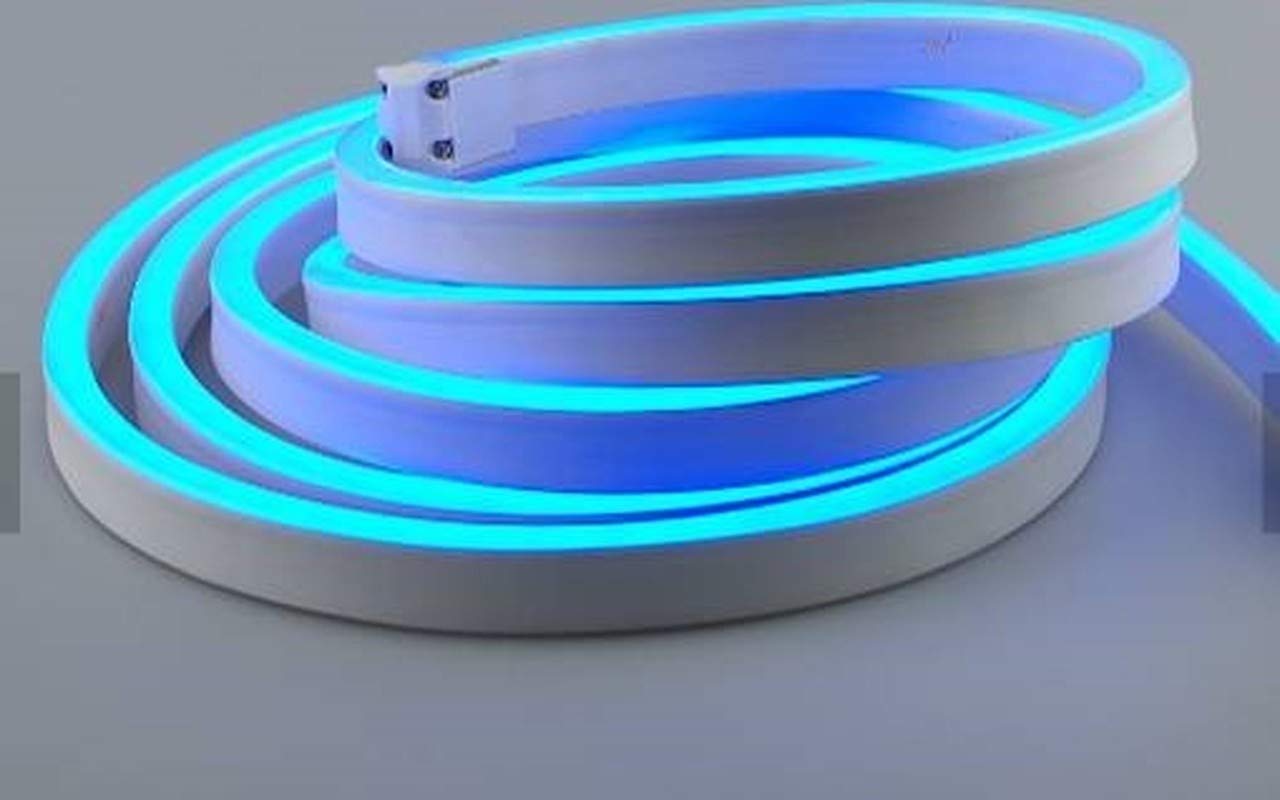 Blue SMD LED Neon Strip Light - 120V Flexible Rope Lighting - Waterproof & Custom Cut to Size (13.12ft/4m) - Perfect for Bedroom, Bar, Signage & DIY Home Decor