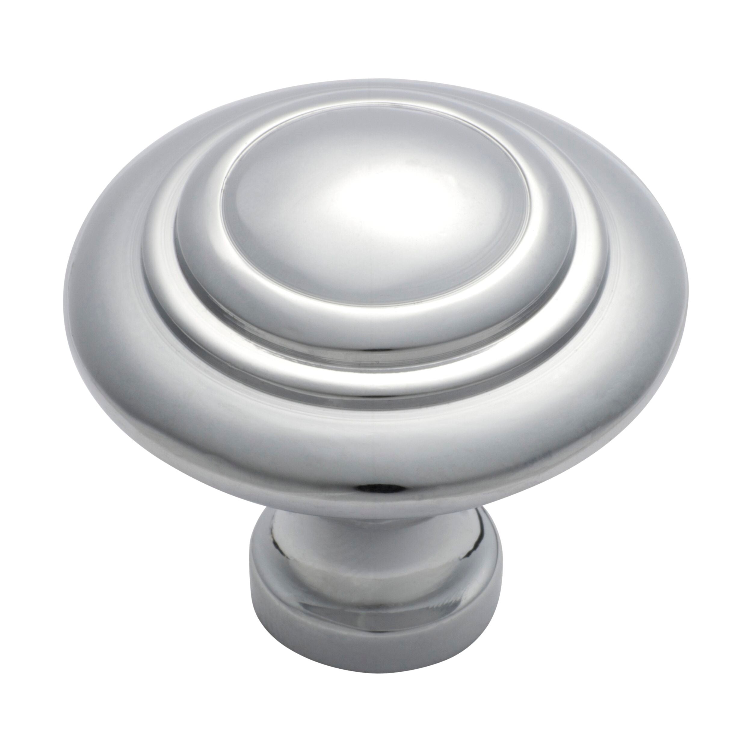 3055 Domed Chrome Cabinet Knob - 38mm Diameter x 35mm Projection - Elegant Hardware for Kitchen Cabinets, Dressers & Furniture (Set of 10) - Perfect for Home Renovation & DIY Projects