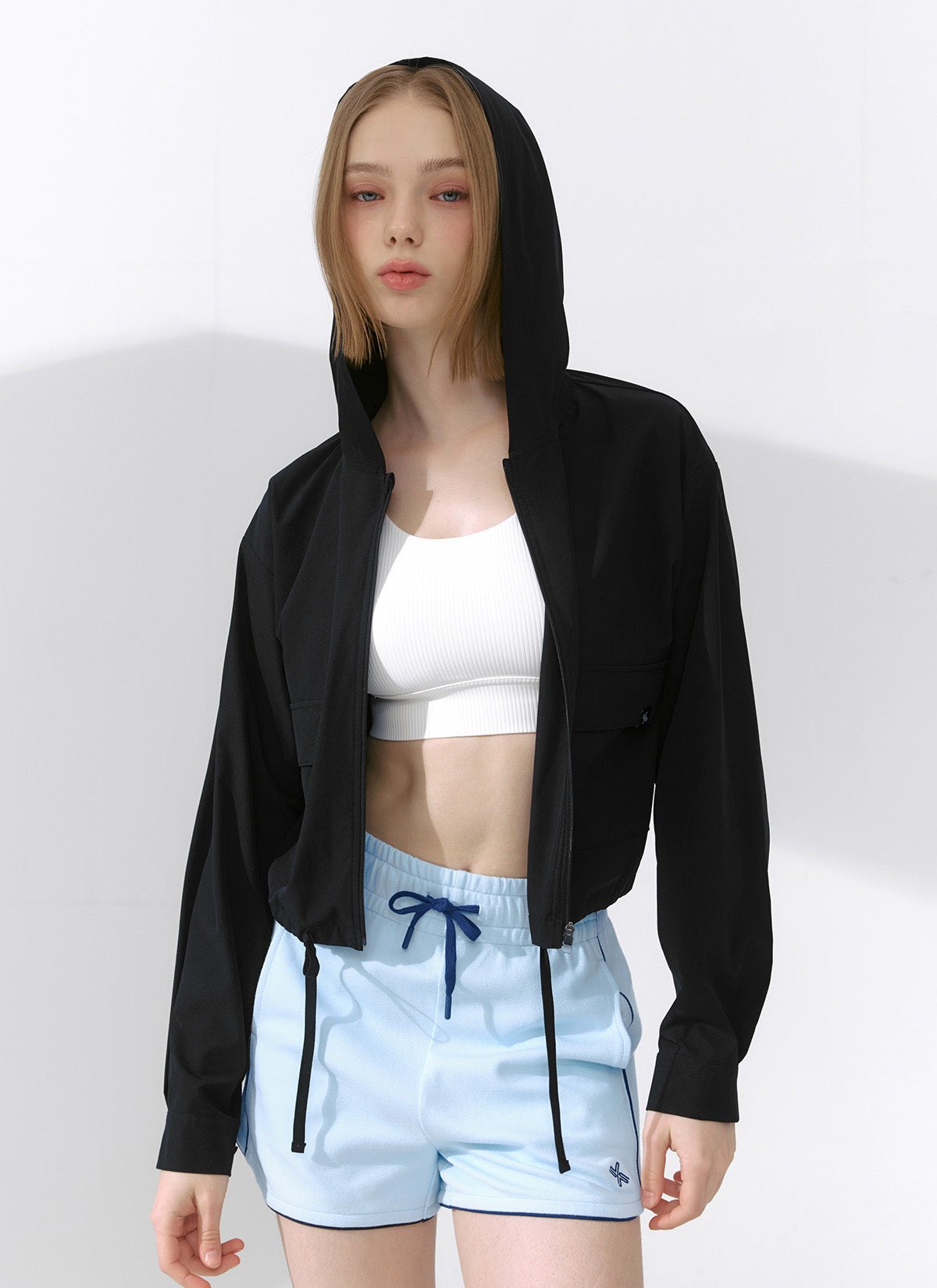 Lightweight Woven Hooded Crop Jacket for Women - Stylish Outerwear for Spring & Fall | Perfect for Casual Outings, Streetwear & Layering