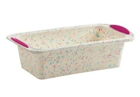 Premium White Confetti Silicone Loaf Pan - Nonstick Baking Mold for Perfect Bread, Cakes & Desserts | Durable Kitchen Essential for Home Bakers | Ideal for Holiday Baking, Birthday Parties & Gift Giving