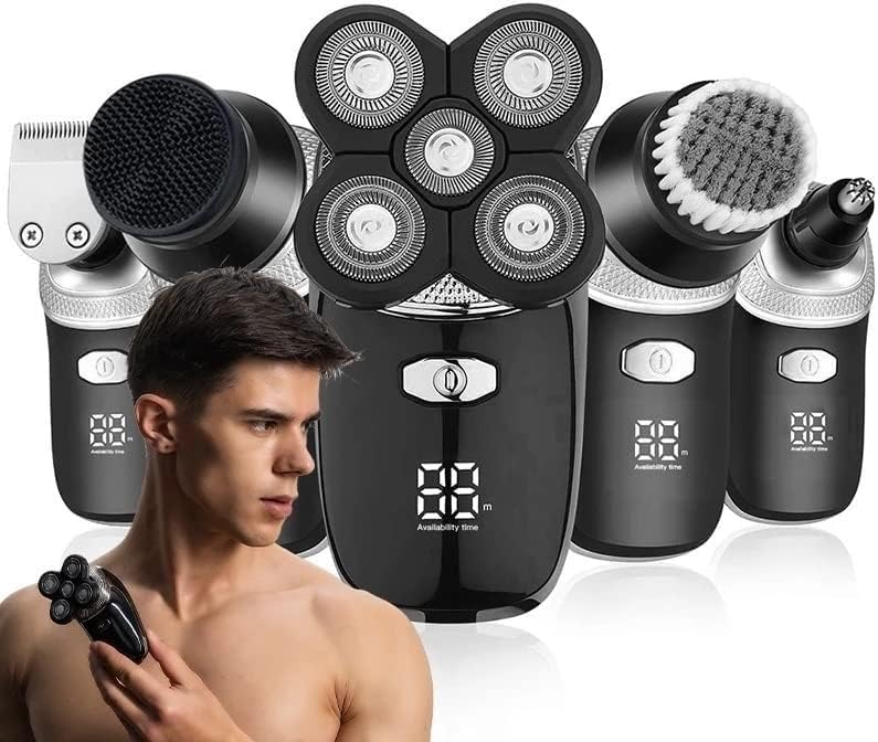Professional 5-in-1 Electric Razor for Men - Rechargeable Wet/Dry Shaver with Beard Trimmer & Facial Grooming Kit - Perfect for Travel, Home Use & Daily Shaving Routine