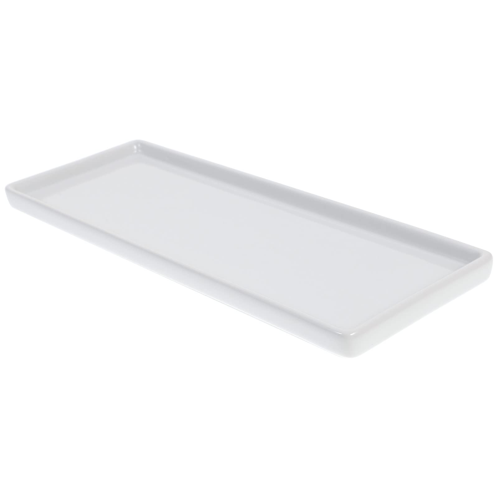 TOPBATHY Porcelain Bathroom Storage Tray - Large White Vanity Tray for Jewelry, Rings, Soap, Candles & Plants | Perfect for Countertop Organization, Bathroom Decor & Gift Giving