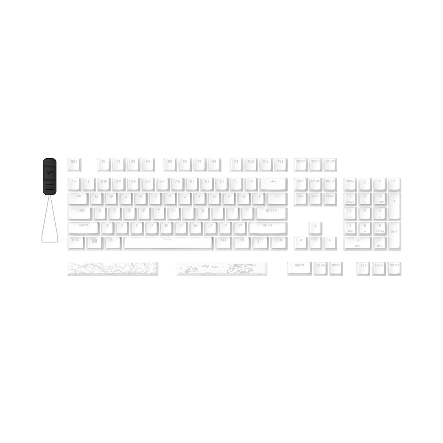 HyperX Pudding Keycaps 2 - Full 104/105 Key Set - PBT Double-Shot Keycaps for Mechanical Keyboards - Perfect for Gaming, Typing & Custom PC Builds