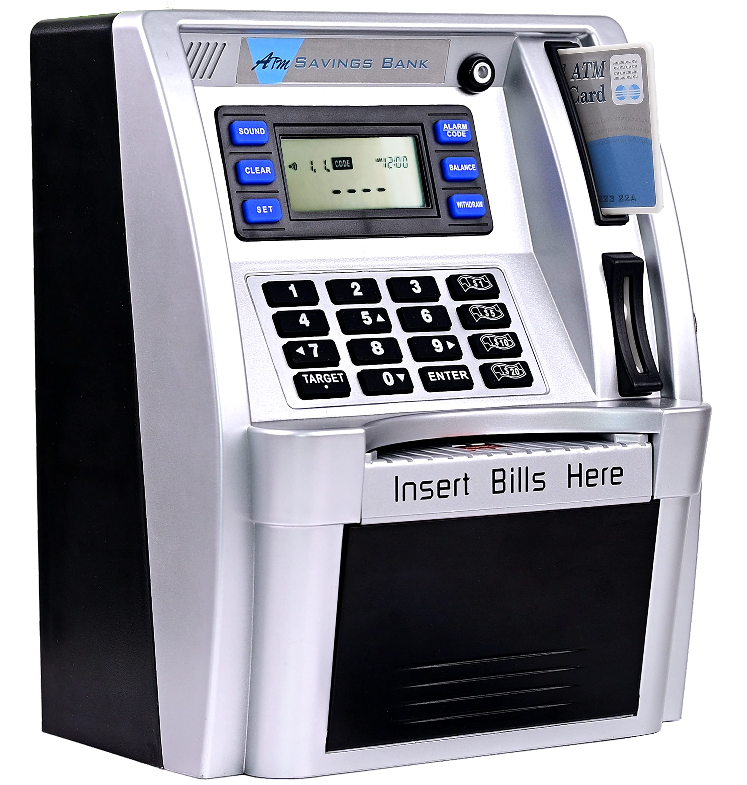 2024 Upgraded ATM Piggy Bank for Kids & Adults - Electronic Money Saving Box with Debit Card, Password Login, Bill Feeder & Coin Recognition - Perfect for Teaching Financial Literacy, Saving Goals & Money Management (Black) | Great for Home, Classroom & Gift Giving
