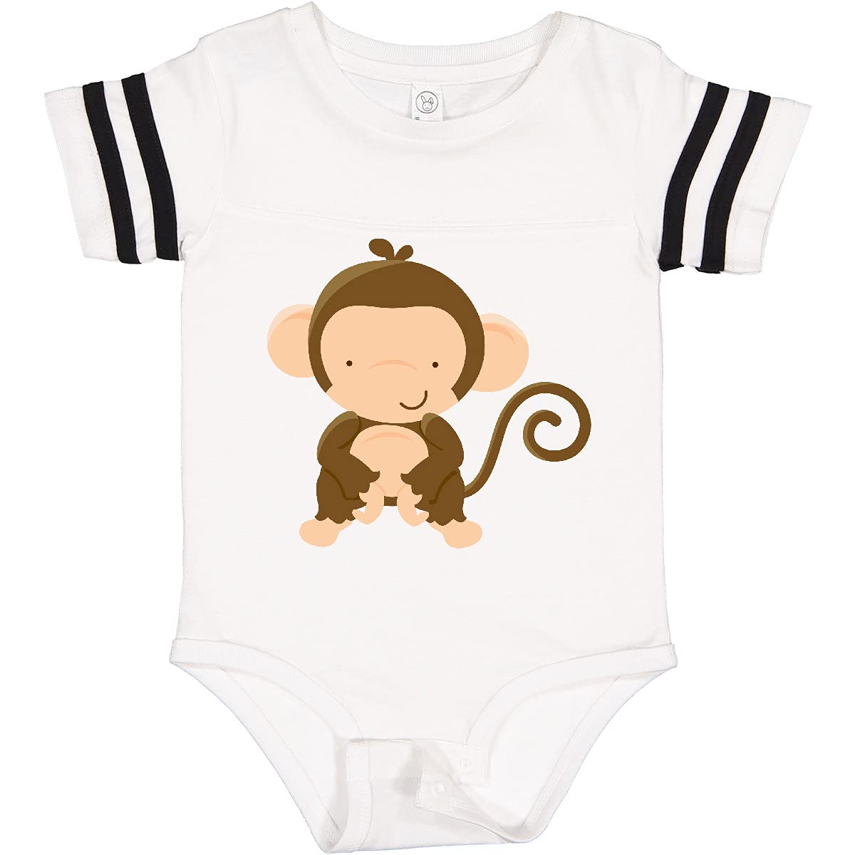 Inktastic Happy Monkey Baby Bodysuit - Soft Cotton Cute Animal Onesie for Newborns & Infants - Perfect for Playtime, Photo Shoots & Everyday Wear