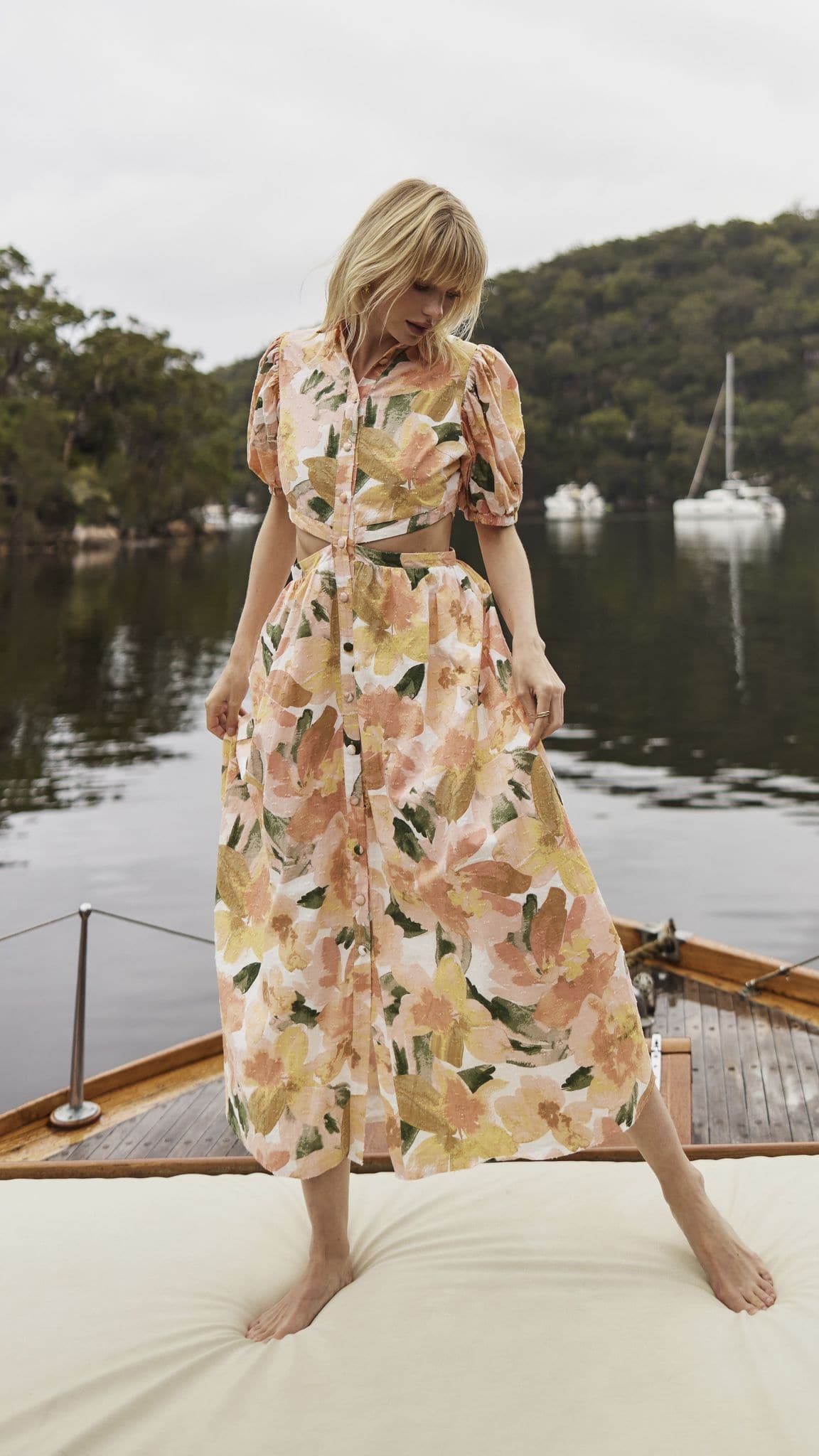 Kylo Midi Dress - Floral Print Summer Dress for Women | Mallorca Style | Perfect for Beach Vacation, Date Night & Casual Outings
