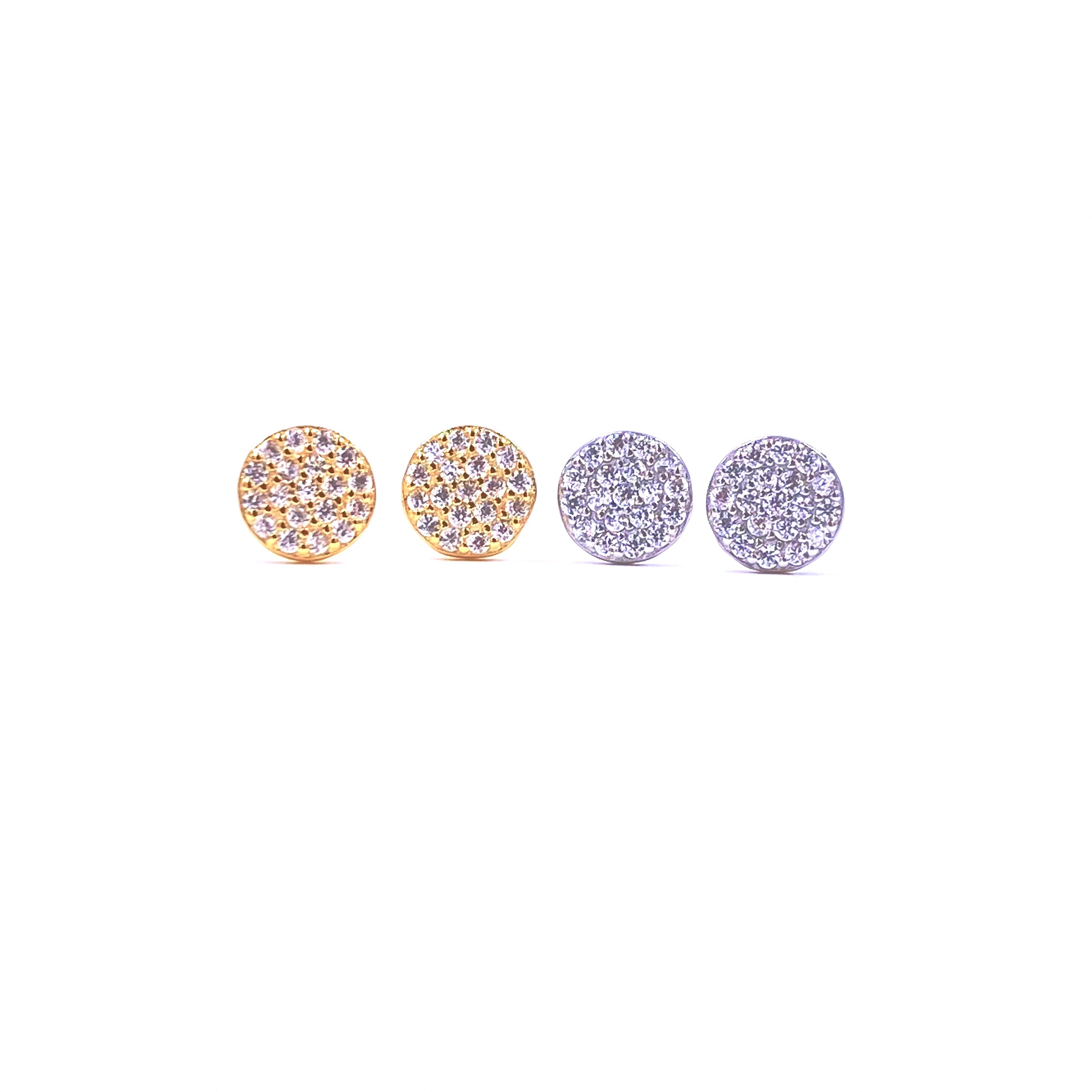 Ashley Gold Sterling Silver Closed Circle Cluster CZ Stud Earrings for Women - Elegant Cubic Zirconia Jewelry for Everyday Wear & Special Occasions