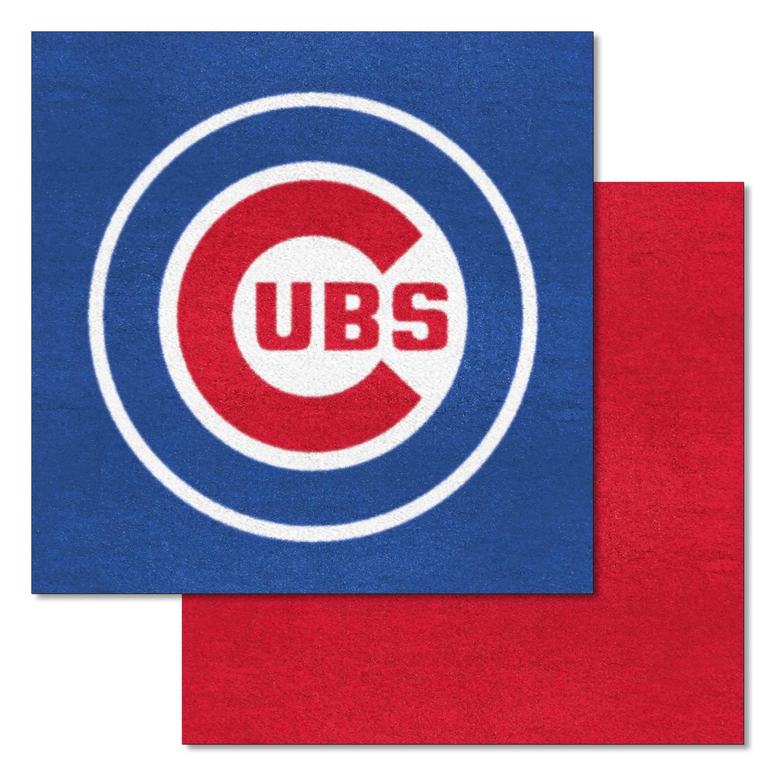 Fanmats 8578 MLB Chicago Cubs Nylon Carpet Tile - Officially Licensed Team Logo Floor Mat for Home, Office & Game Room Decor