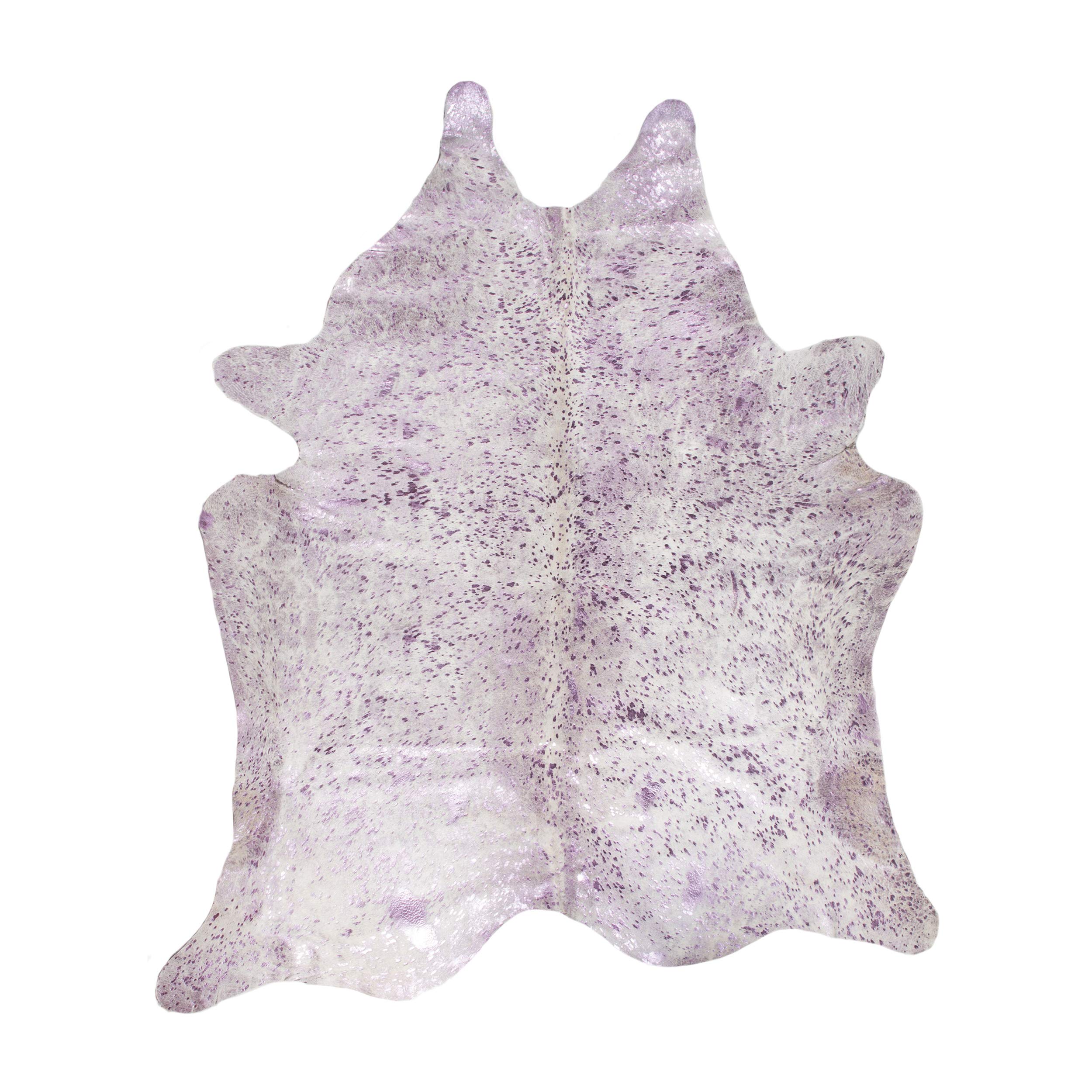 Handmade 100% Natural Scotland Cowhide Area Rug - Low Pile & Shed-Resistant - 6x7 ft Pink & Silver Cow Rug for Living Room, Bedroom, Office | Perfect for Boho Decor, Farmhouse Style & Cozy Home Interiors