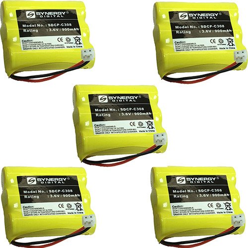 Motorola MD491 Cordless Phone Battery Combo Pack - 5 x SDCP-C308 Replacement Batteries for Home & Office Use