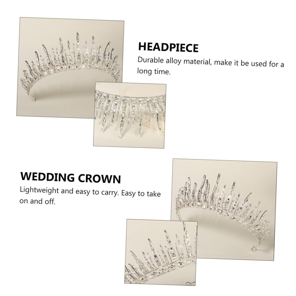 Beavorty Baroque Rhinestone Wedding Tiara - Crystal Pearl Bridal Headpiece for Bride, Alloy Korean Headband with Bling for Wedding, Party, Prom, Pageant, and Special Occasions