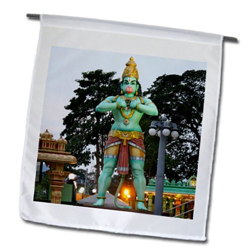 3dRose Monkey God Statue at Batu Caves Malaysia Garden Flag - 12x18 Inch Outdoor Decorative Flag with UV Protection, Perfect for Patio, Yard, and Garden Decor