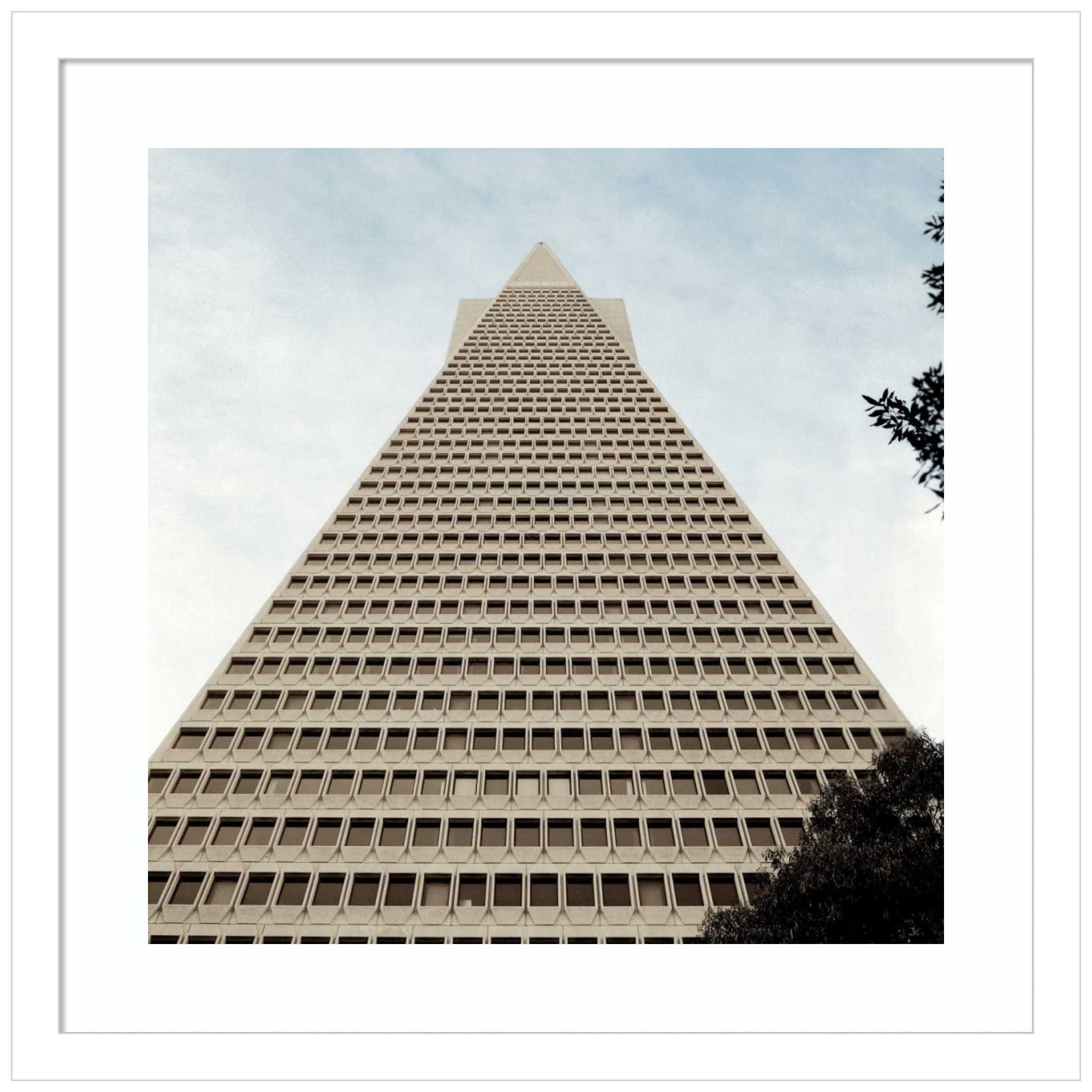 Alan Blaustein Trans America 2 Wood Framed Wall Art Print - 17x17 Inches, Svelte White Frame - Modern Home & Office Decor for Living Room, Bedroom, or Workspace