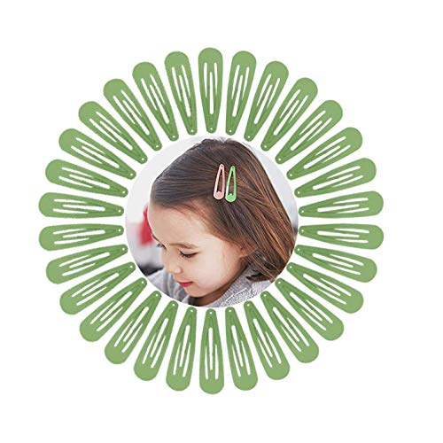 100pcs Light Green Metal Hair Clips for Girls & Women - 5cm Snap Barrettes for Baby, Children & Adults - Perfect for School, Parties, Weddings & Daily Hair Styling