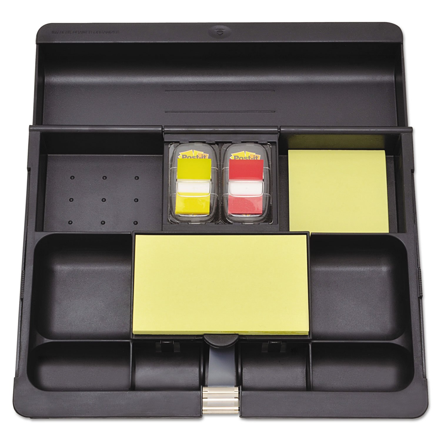 3M Recycled Plastic Desk Drawer Organizer Tray - Black | Eco-Friendly Office Supplies for Home & Office Organization | Perfect for Pens, Paper Clips, Stationery Storage