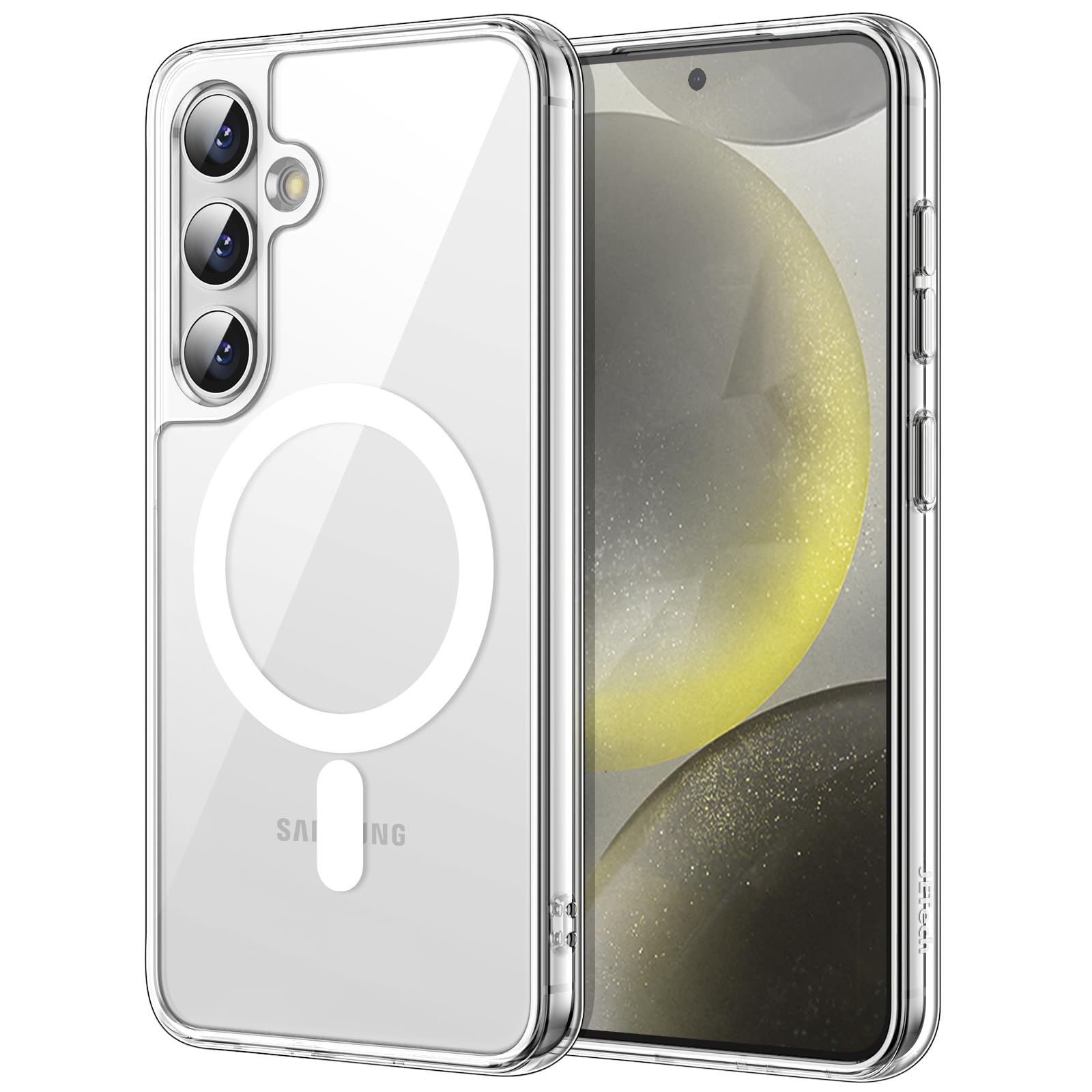 JETech Magnetic Case for Samsung Galaxy S24 5G - Magsafe Compatible, Shockproof & Anti-Yellowing Clear PC Back Protective Cover | Perfect for Work, Travel & Everyday Use