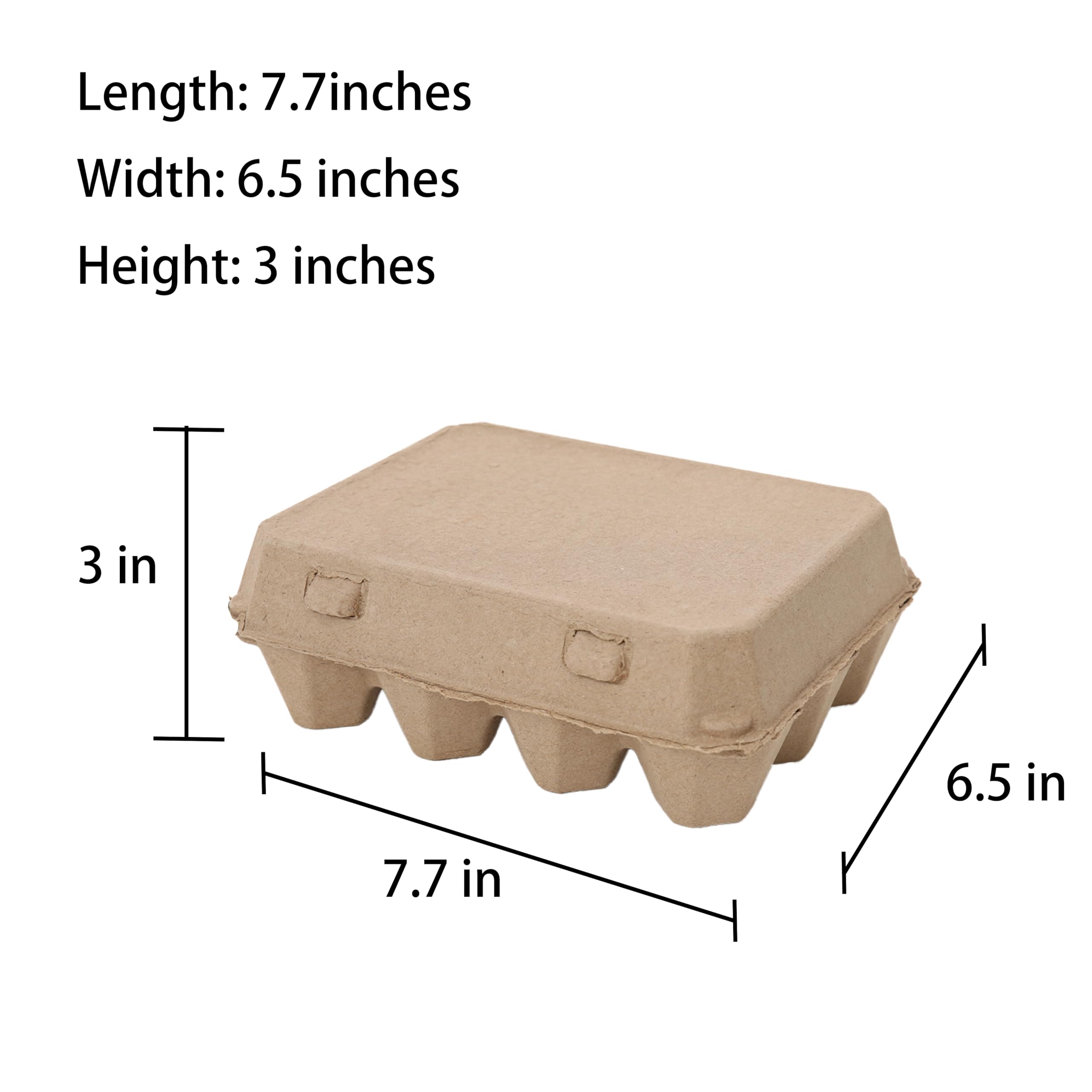 25 Pack Reusable Natural Paper Pulp Egg Cartons - 3x4 Sturdy Egg Holder Containers for Fresh Chicken Eggs | Perfect for Farmers Markets, Egg Farms & Home Kitchen Storage