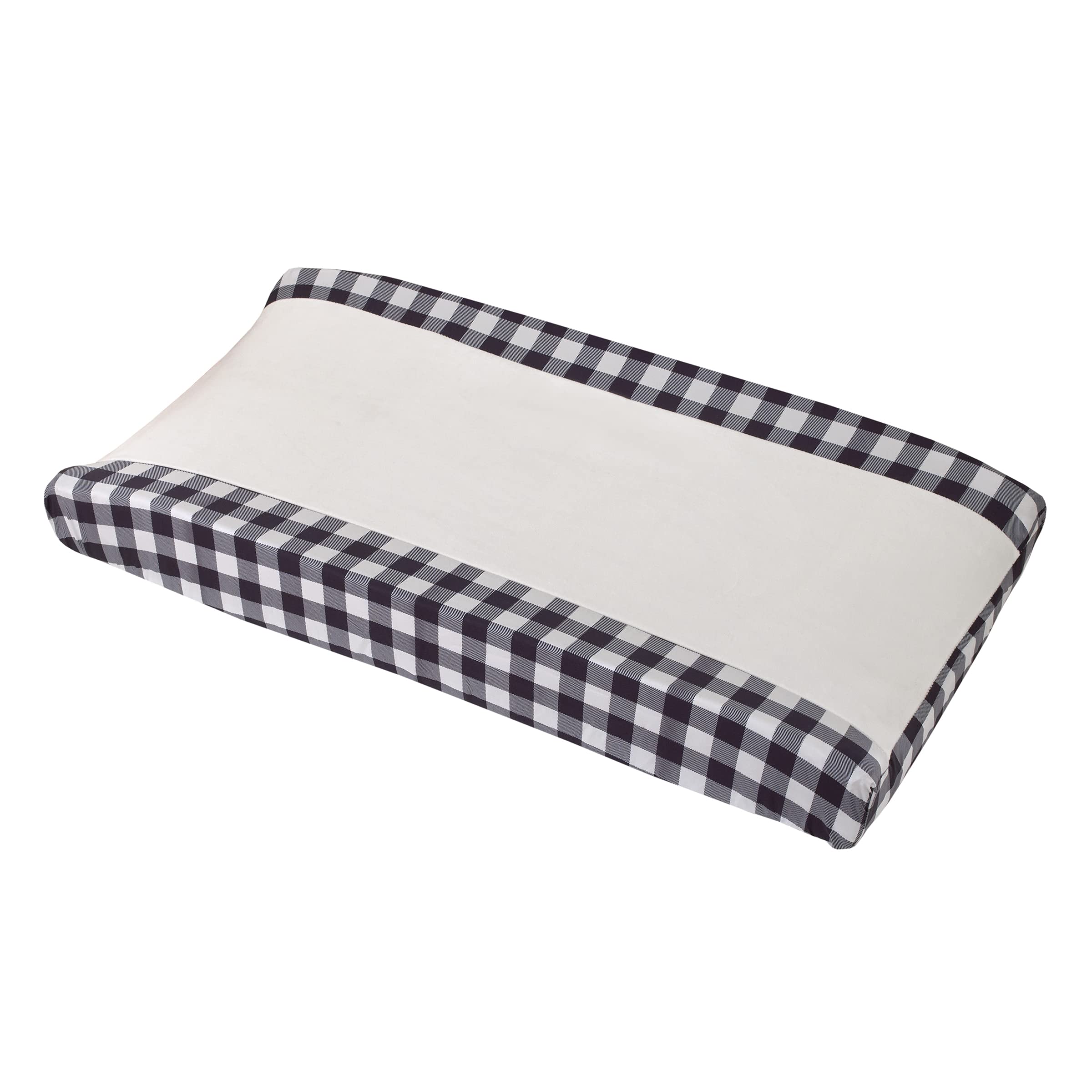 NoJo Into The Wilderness Navy & White Check Super Soft Baby Changing Pad Cover - Waterproof & Breathable for Nursery, Travel & Diaper Bag Essentials