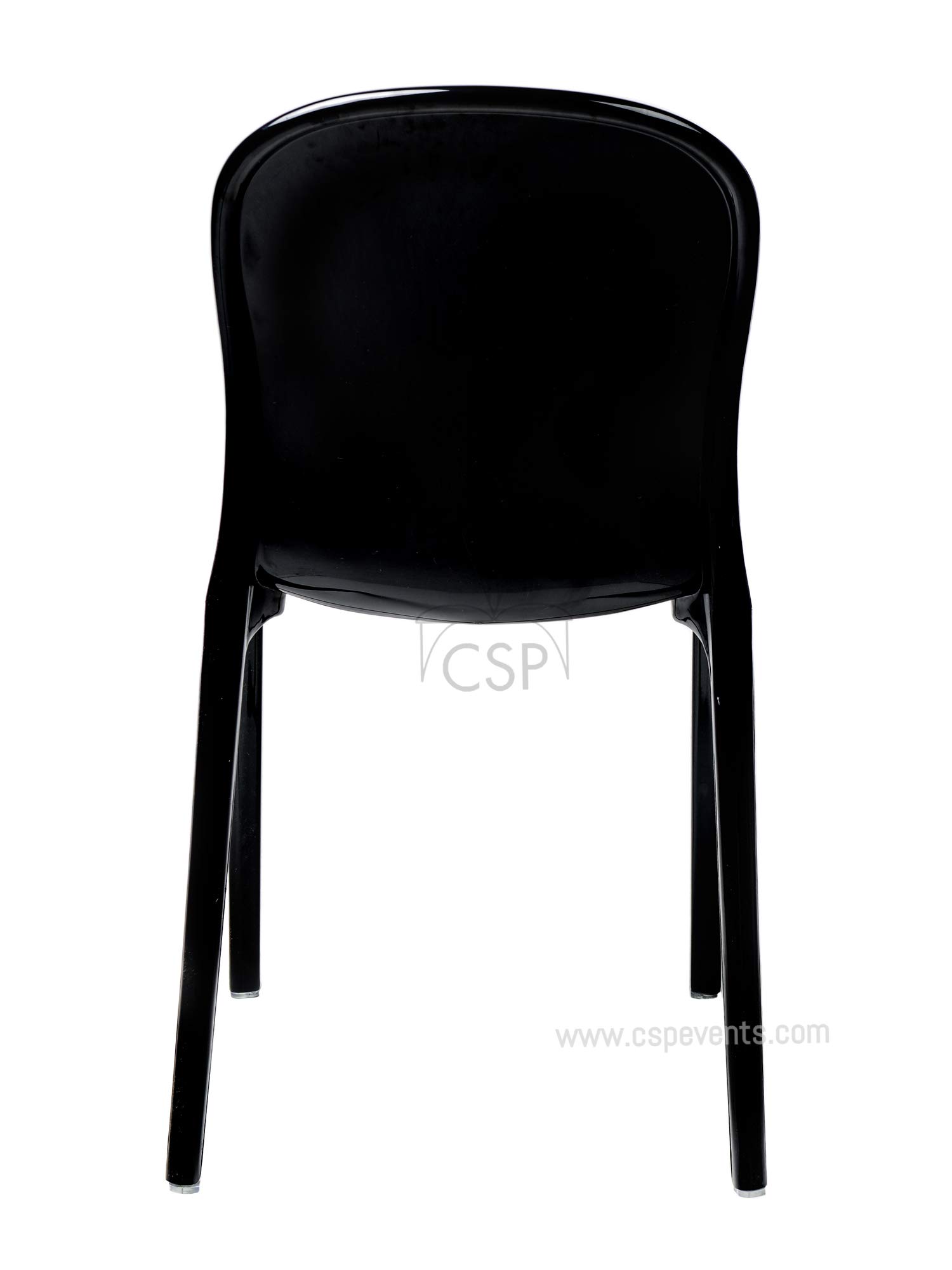 Commercial Polycarbonate Genoa Chairs - Heavy Duty Stackable Dining Chairs for Restaurants, Cafes & Outdoor Use - Black