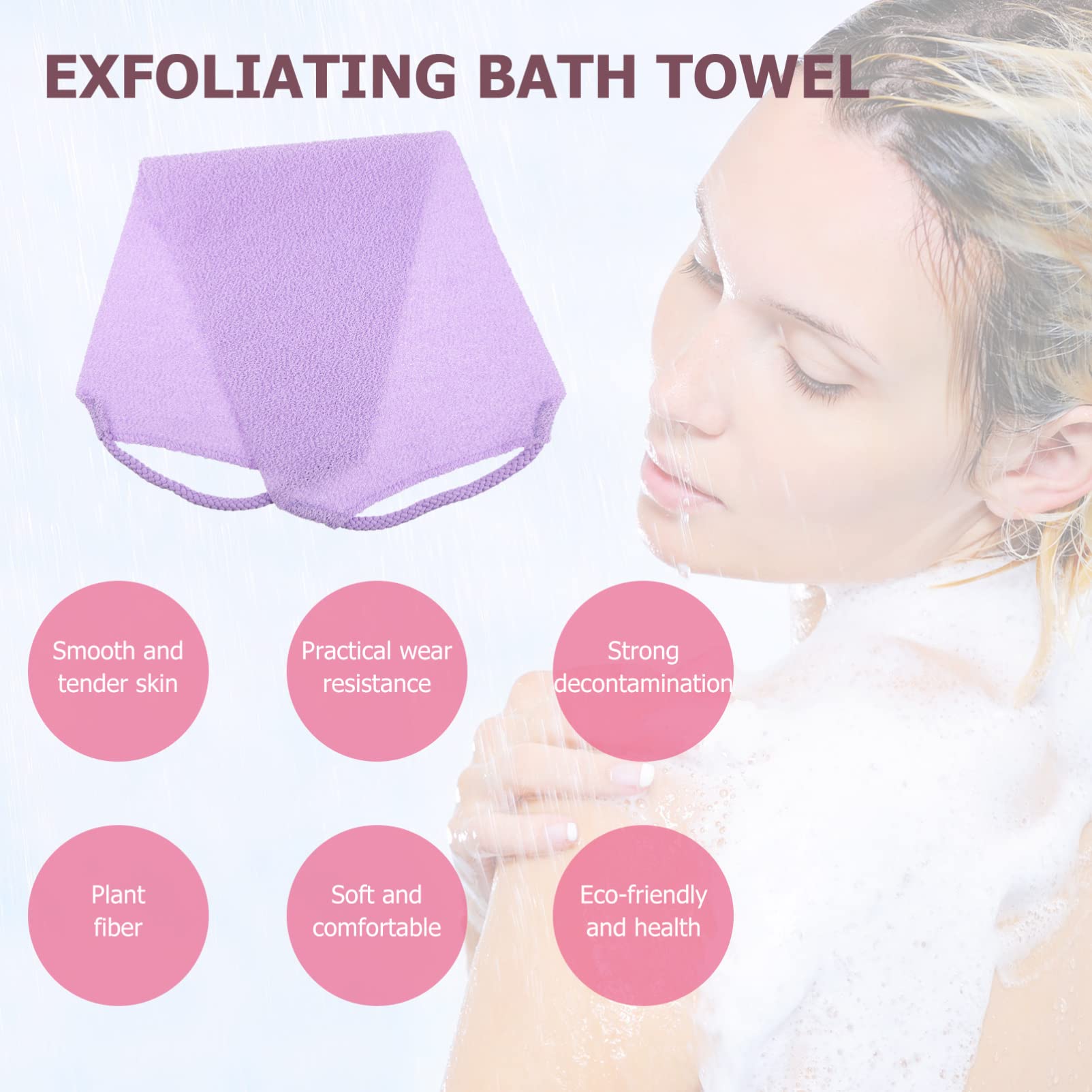 EXCLUZO Exfoliating Washcloth Towel - Dead Skin Remover, Comfortable Bath & Shower Scrubber for Smooth Skin - Home & Travel Use (Purple) | Perfect for Spa Days, Post-Workout Cleansing & Gentle Exfoliation