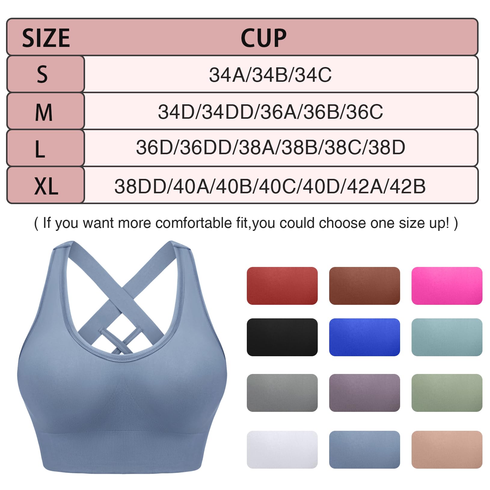 Sykooria High Impact Sports Bras for Women - Running, Yoga, Gym