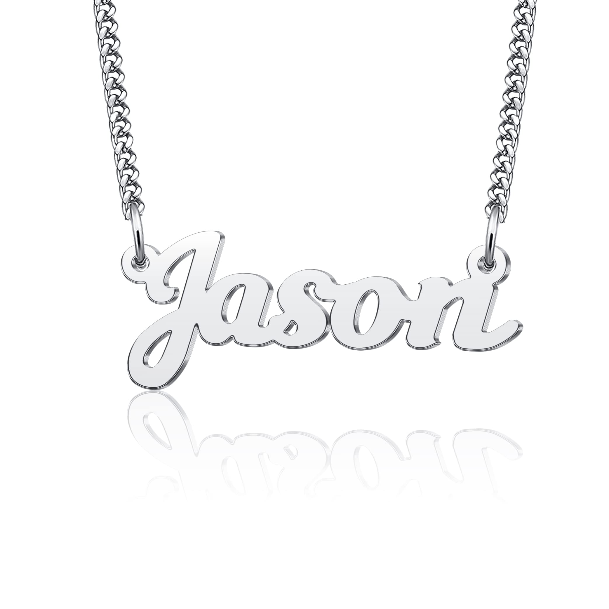 Personalized Initial Name Necklace for Women & Men - Stainless Steel Curb Link Chain Jewelry | Custom Engraved Gift for Anniversary, Birthday & Valentine's Day