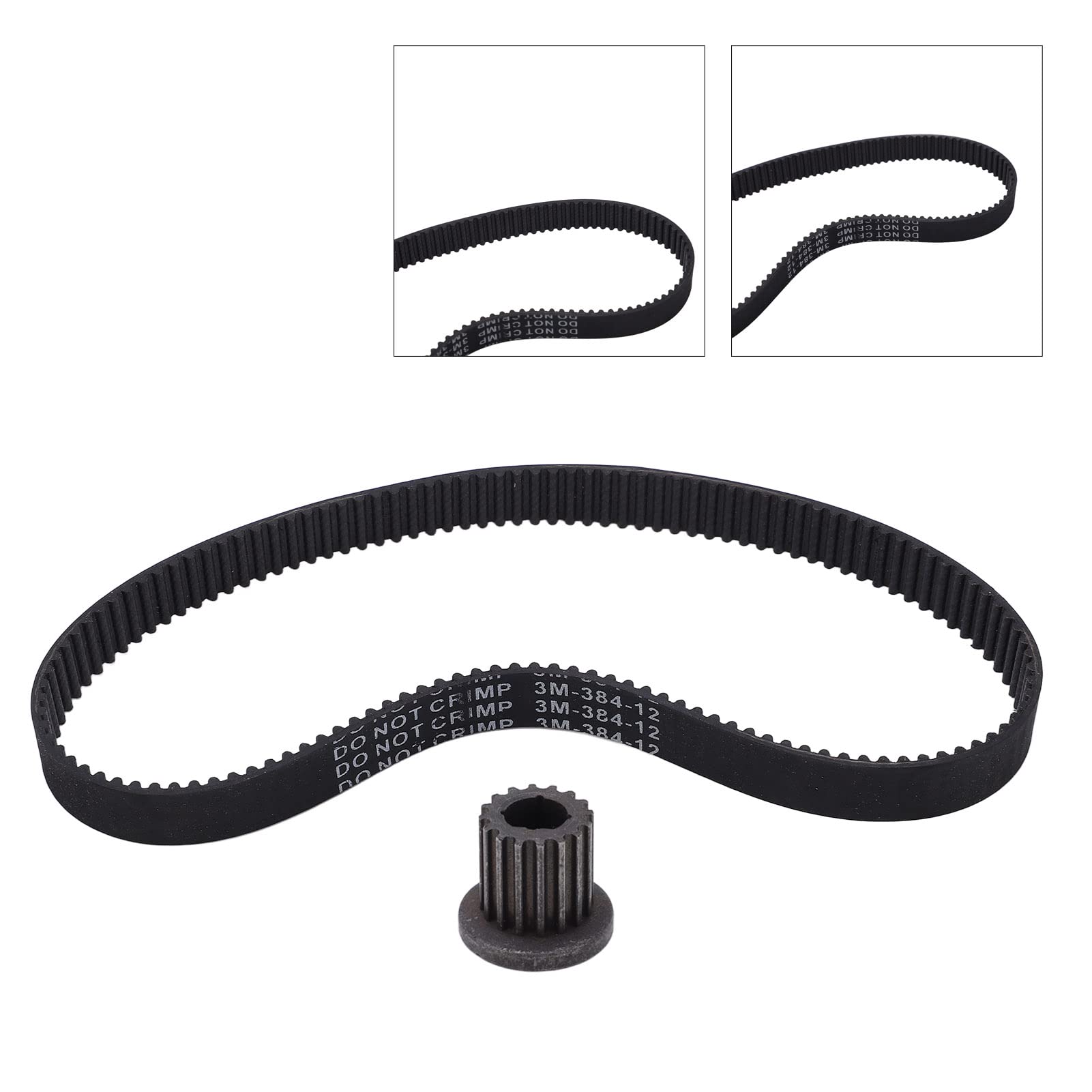 384-3 M-12 Electric Scooter Drive Belt 16T 8mm Timing Pulley - Replacement Rubber Timing Belt for Electric Scooters - Perfect for DIY Repairs & Scooter Maintenance Accessories