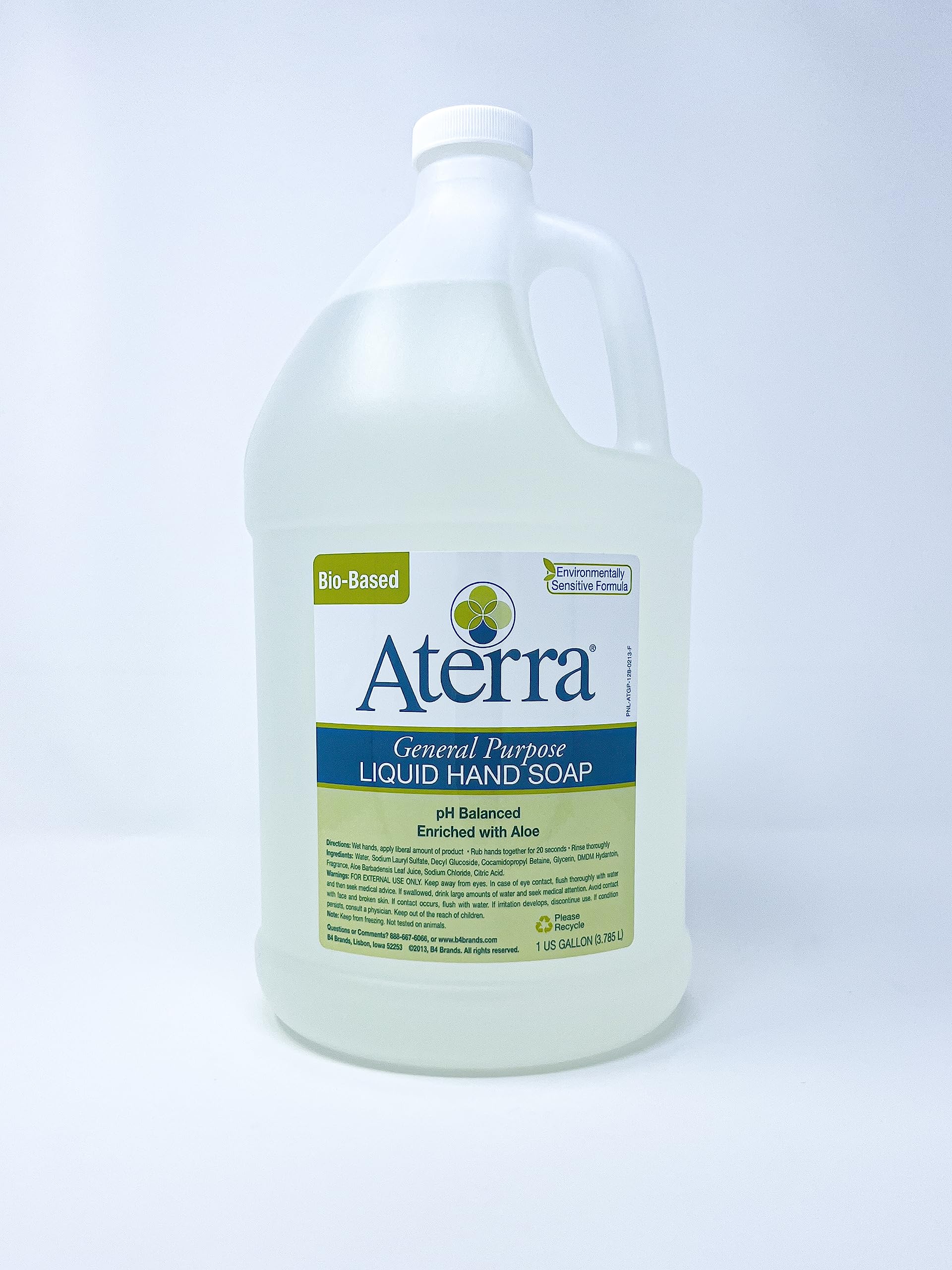 Aterra® Biodegradable Liquid Hand Soap Refill - 1 Gallon (4 Pack) | Eco-Friendly, Plant-Based Formula for Home, Office & Commercial Use | Bulk Soap Dispenser Refills for Restaurants, Schools & Healthcare Facilities