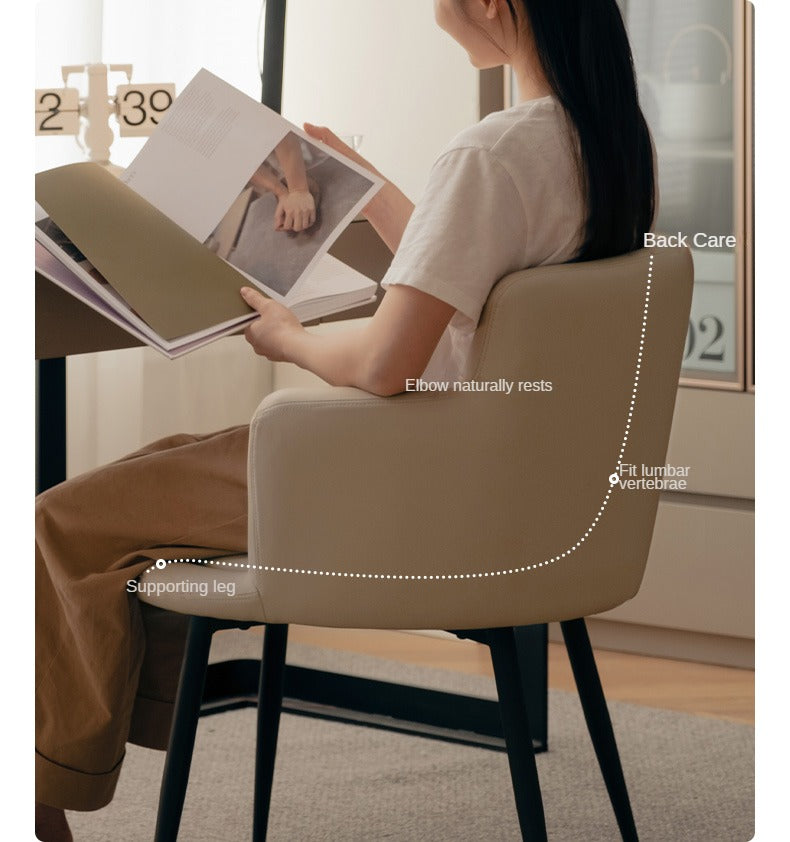 Premium Italian Organic Leather Computer Chair - Soft, Comfortable & Luxurious for Home Office, Gaming & Workspace