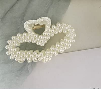 Fancy Pearl Hair Claw Clips for Women - 3 Pack, Thick Hair Accessories for Daily Styling