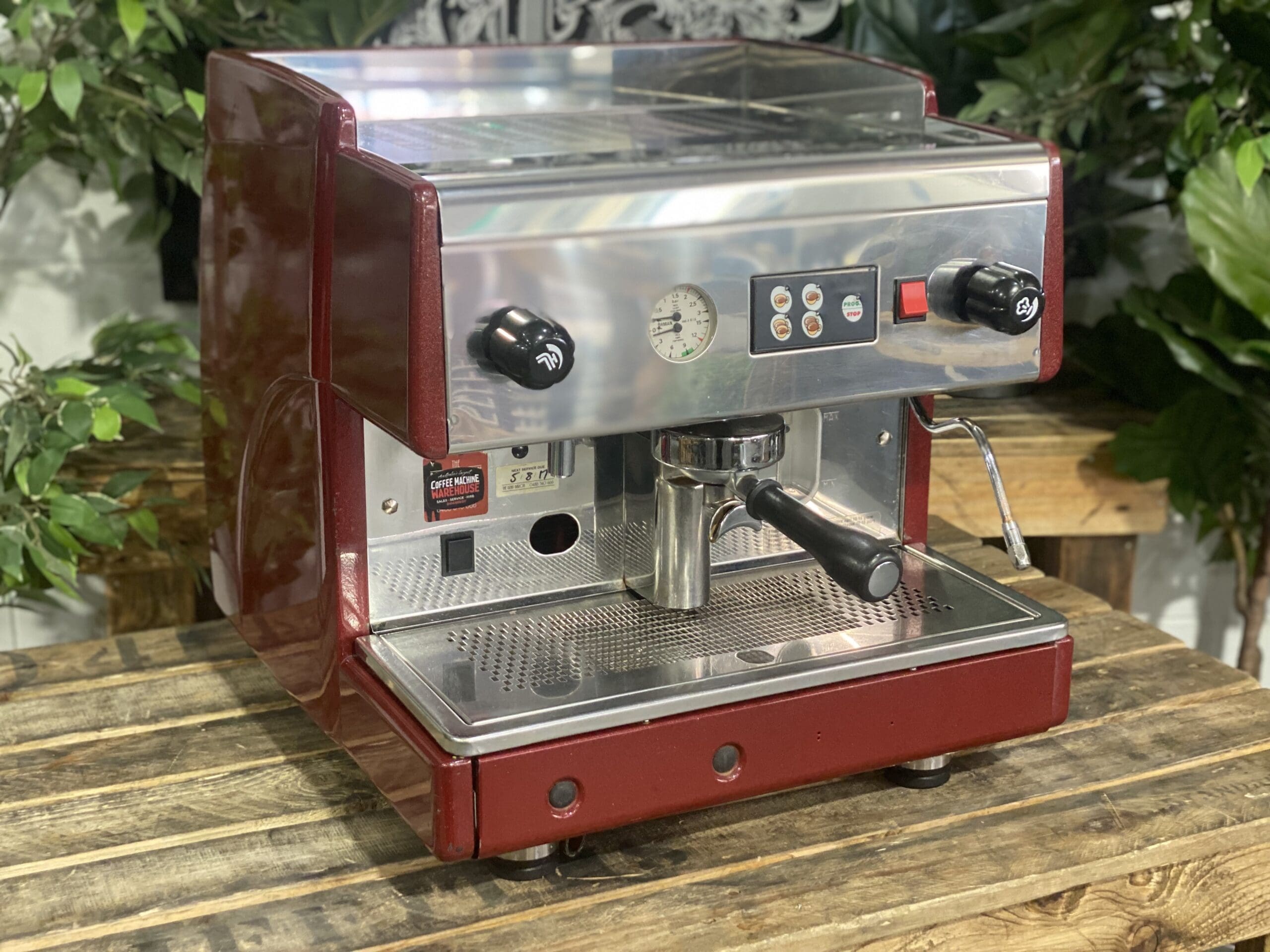 CMA 1 Group Red Espresso Coffee Machine - Professional Commercial Grade Espresso Maker for Home & Cafe Use | Perfect for Coffee Shops, Restaurants & Home Baristas
